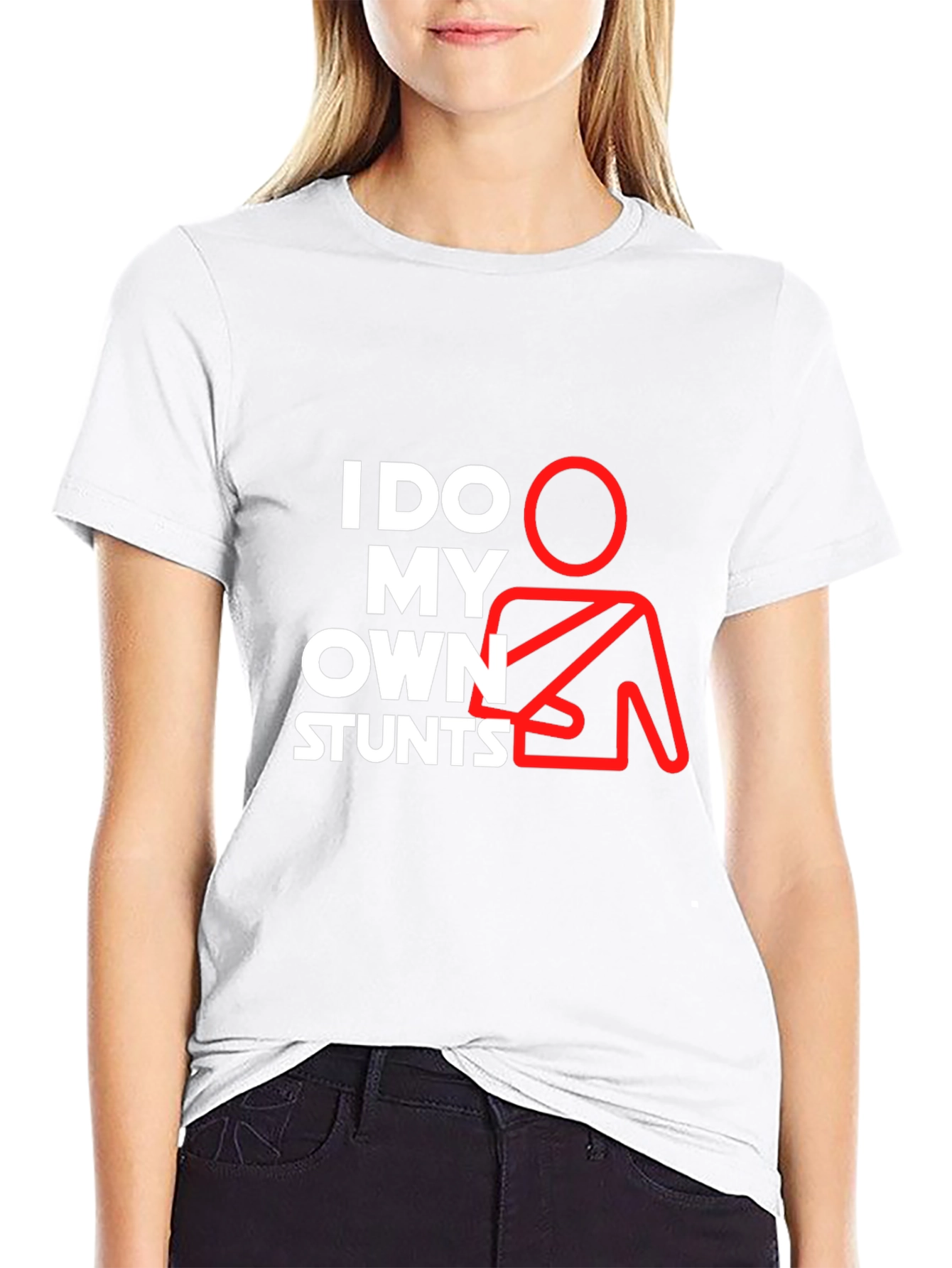I Do My Own Stunts Graphic Tee - Black