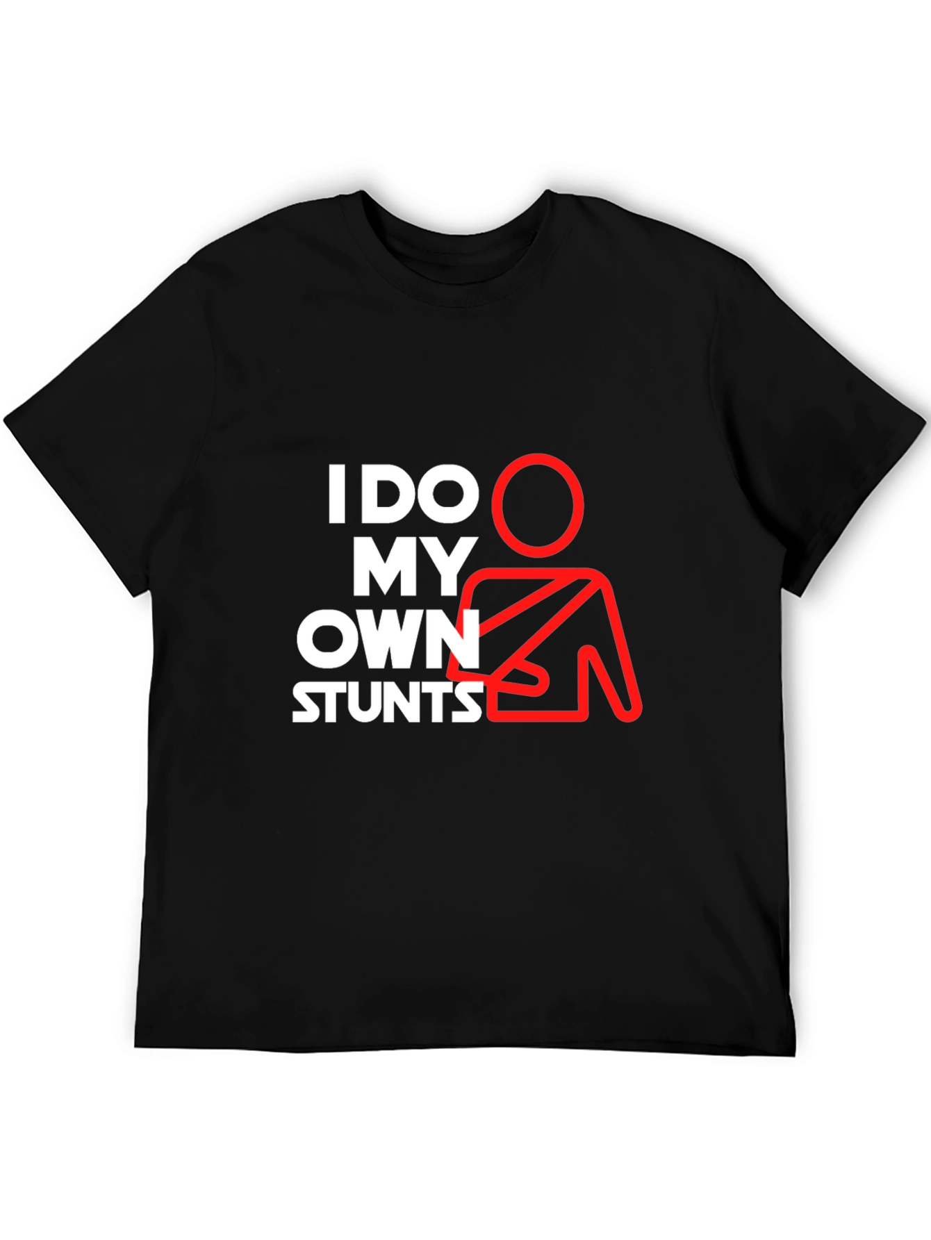 I Do My Own Stunts Graphic Tee - Black