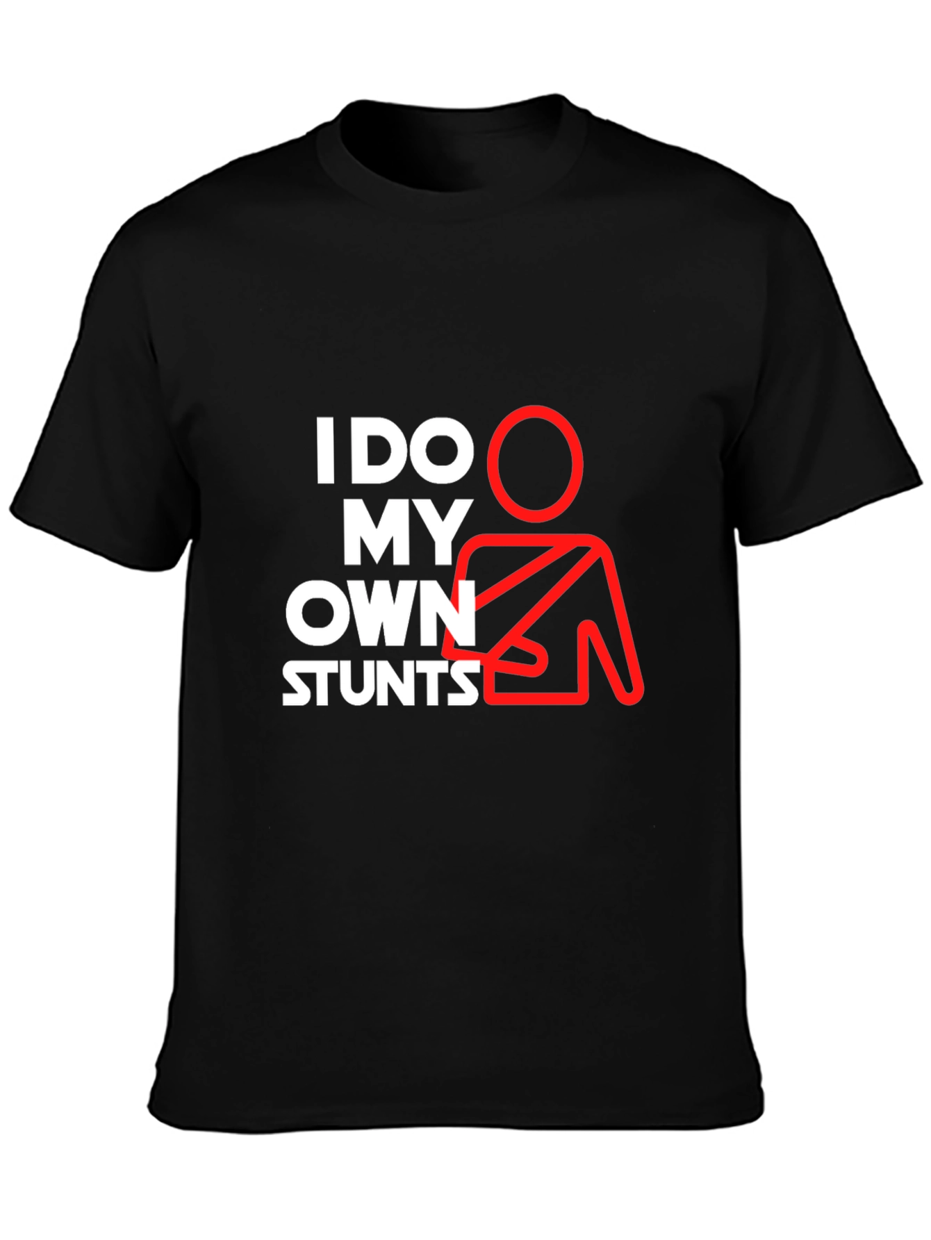 I Do My Own Stunts Graphic Tee - Black