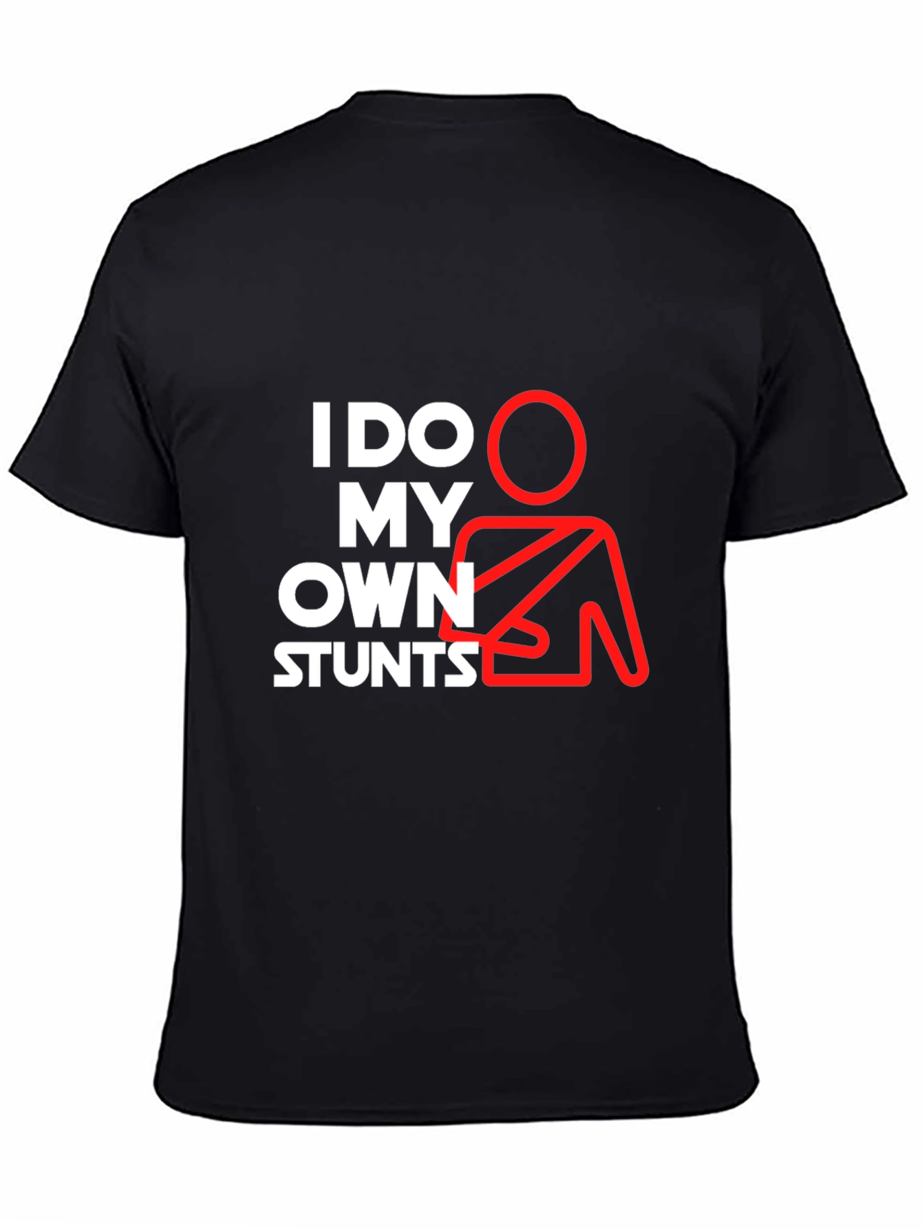 I Do My Own Stunts Graphic Tee - Black