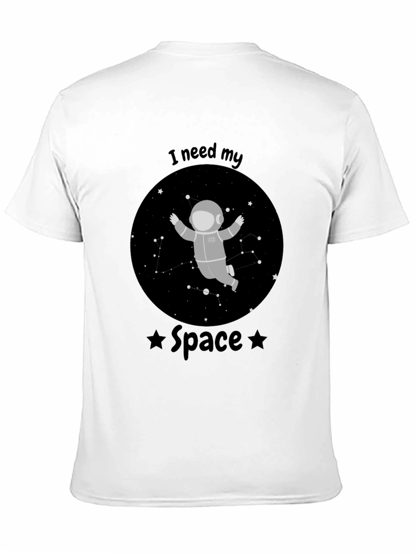 I Need My Space Astronaut Black T-Shirt