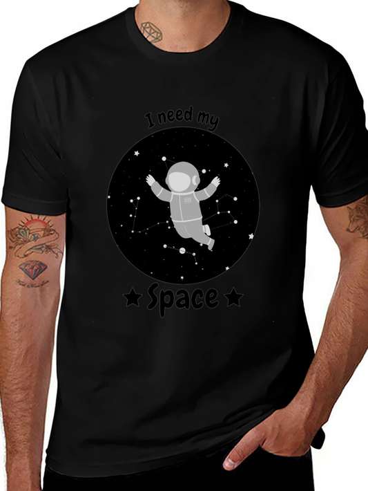 I Need My Space Astronaut Black T-Shirt