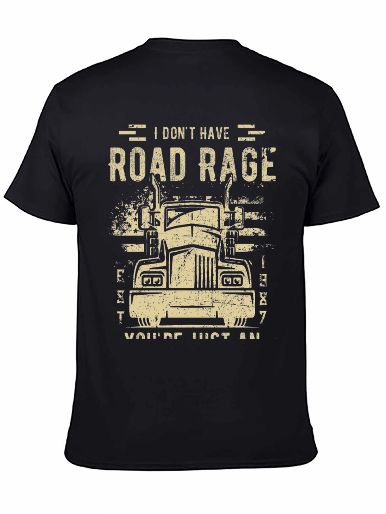 Road Rage Trucker Tee - Black Cotton Blend