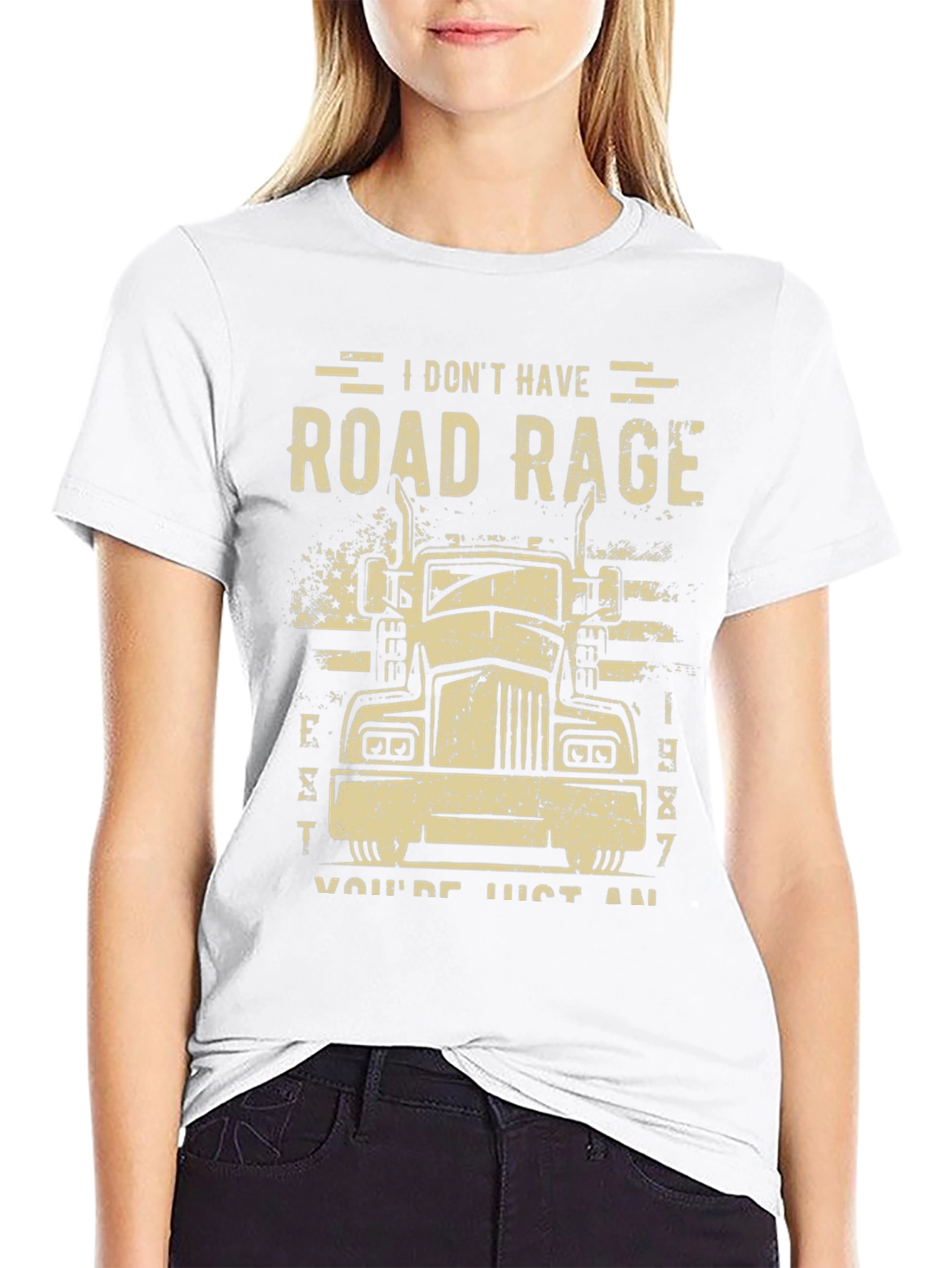 Road Rage Trucker Tee - Black Cotton Blend