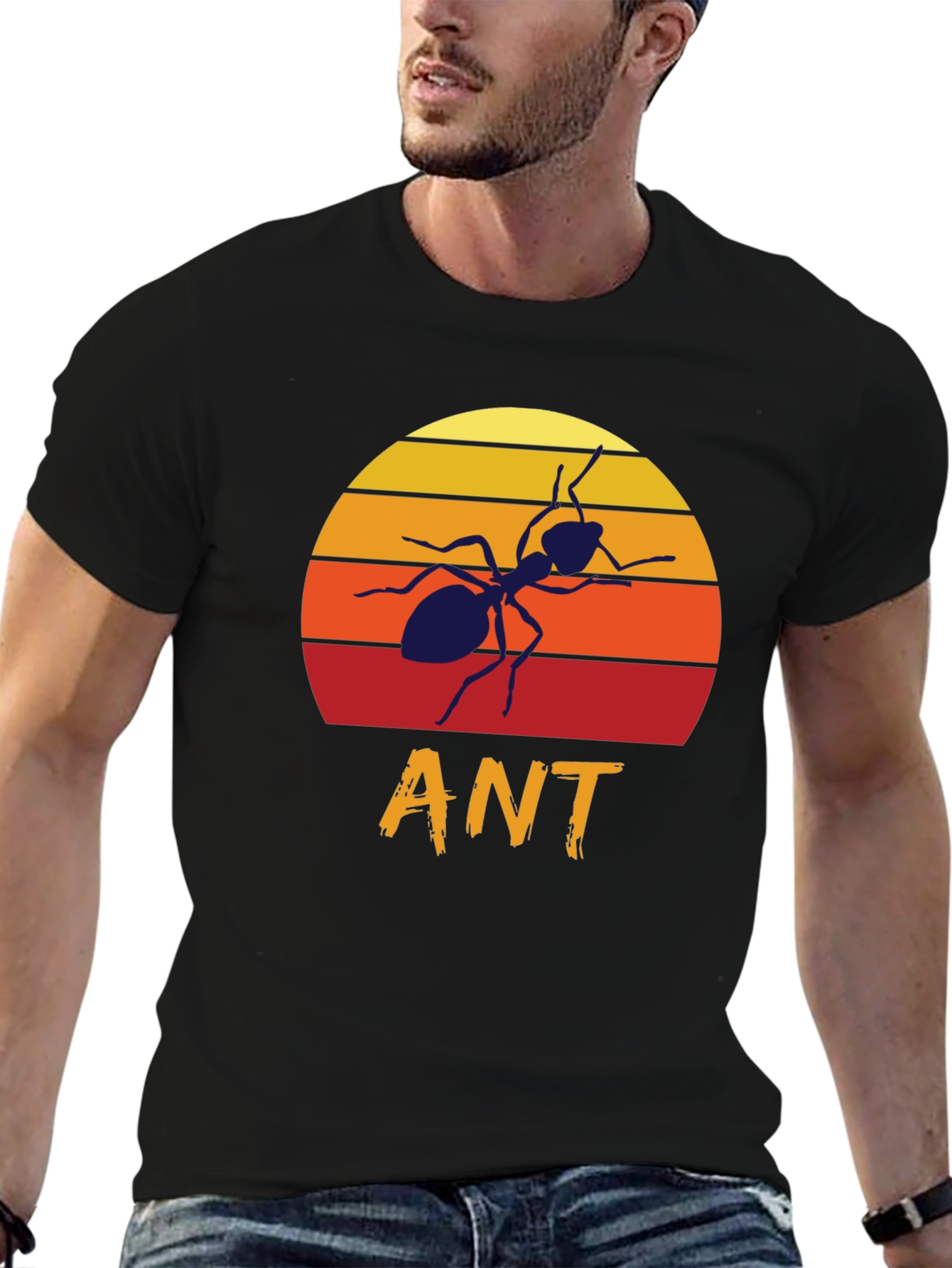 Retro Sunset Ant Graphic T-Shirt