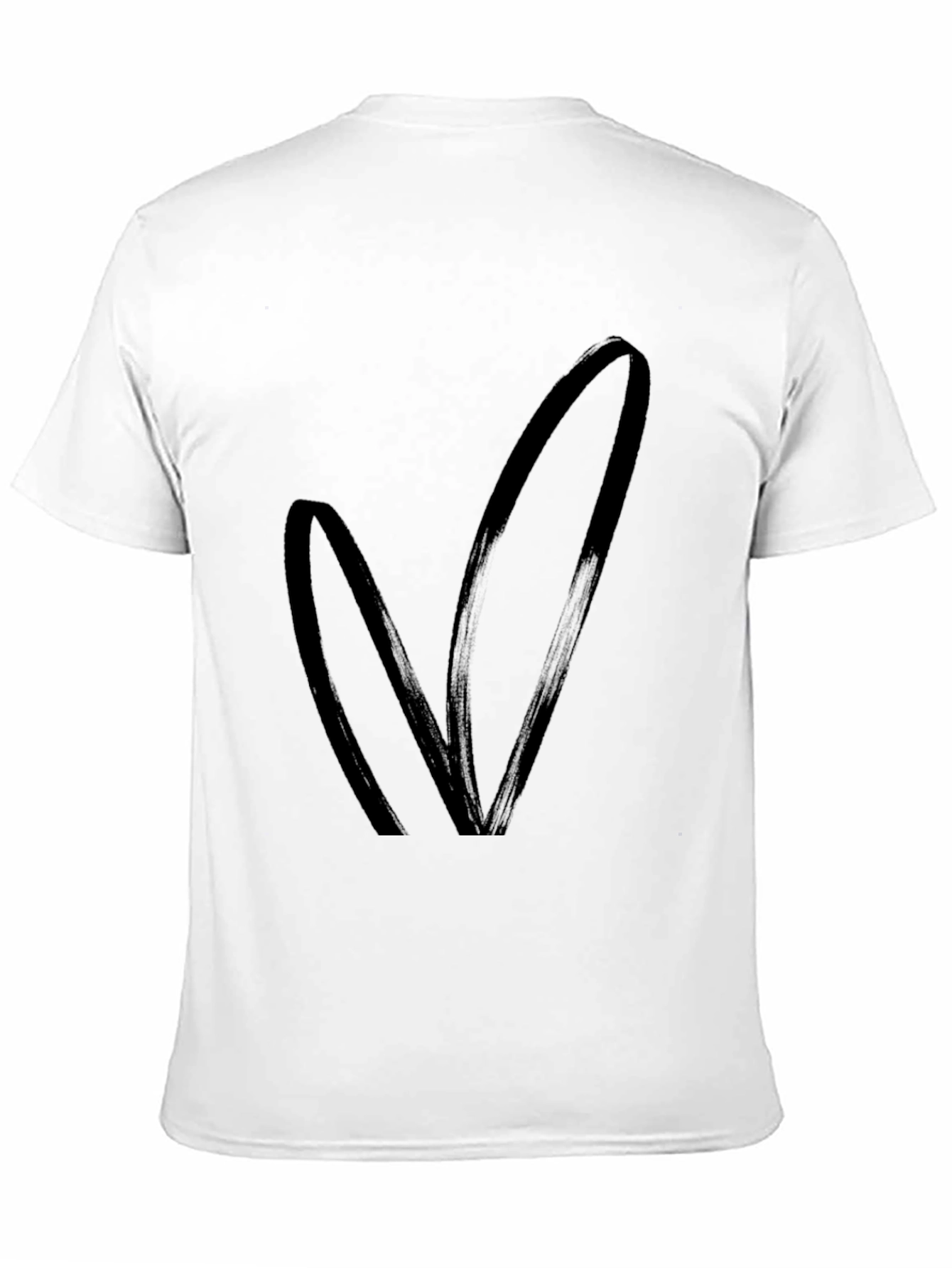 Black T-Shirt with Bunny Ears Design