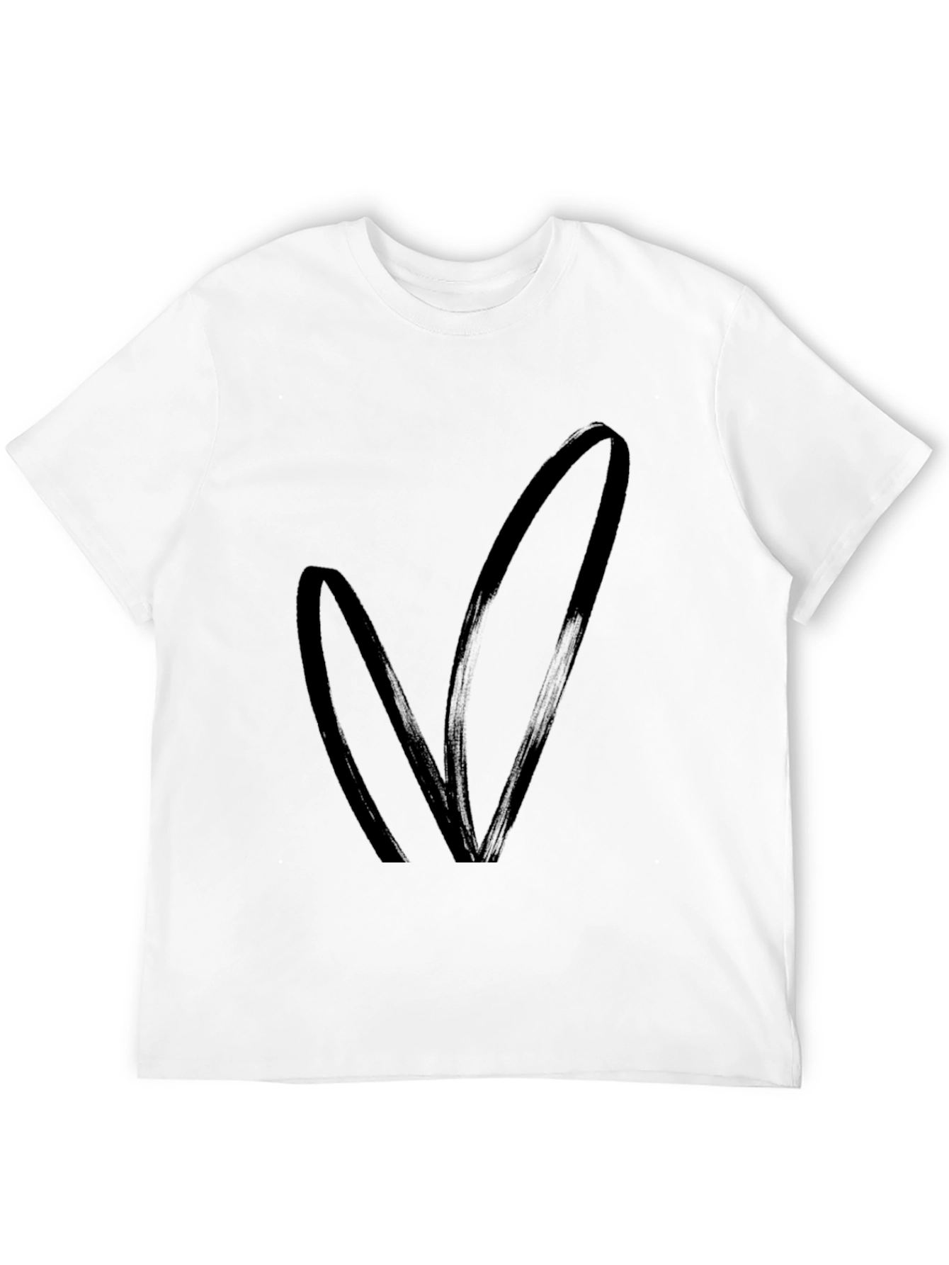 Black T-Shirt with Bunny Ears Design