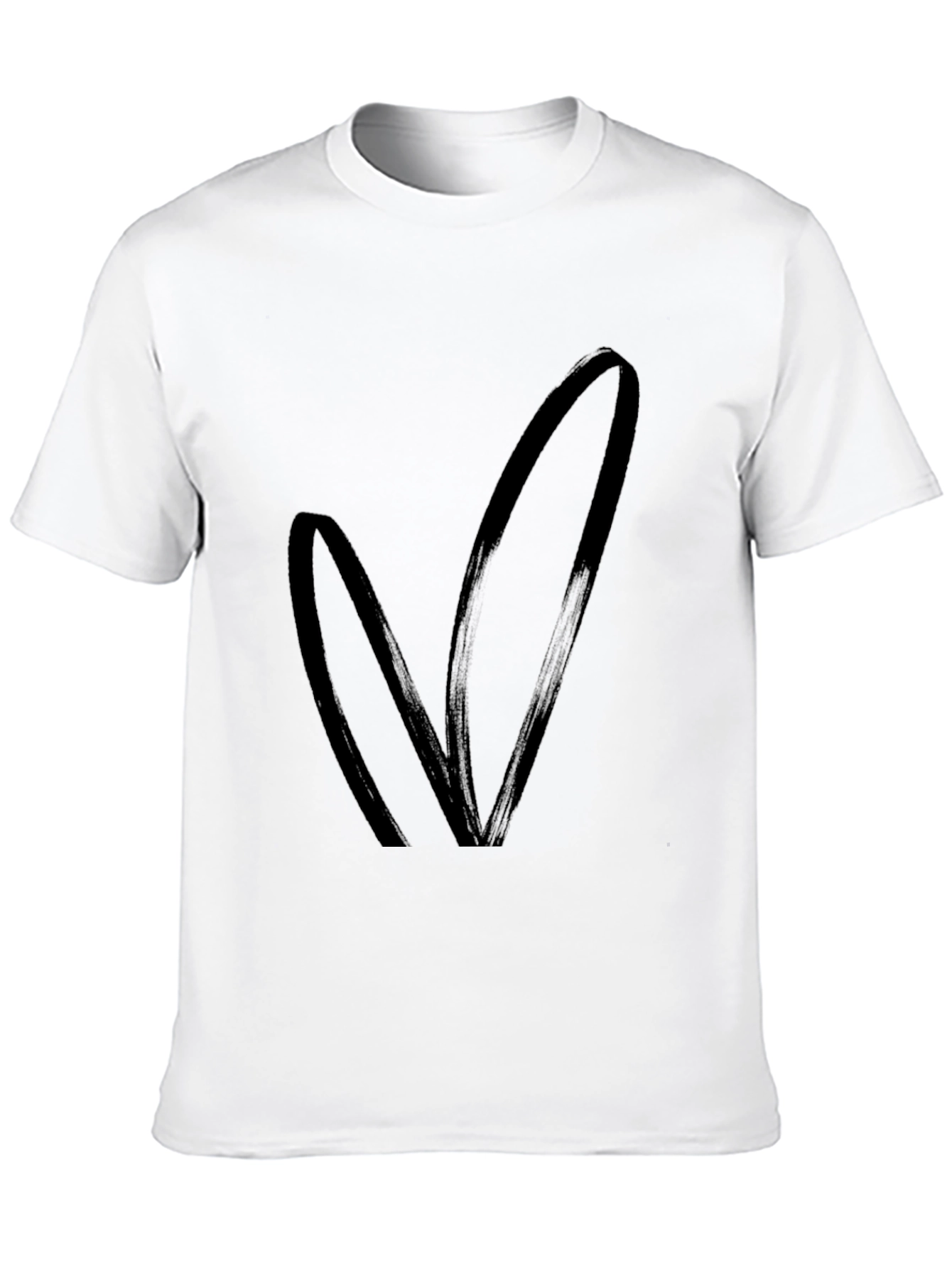 Black T-Shirt with Bunny Ears Design