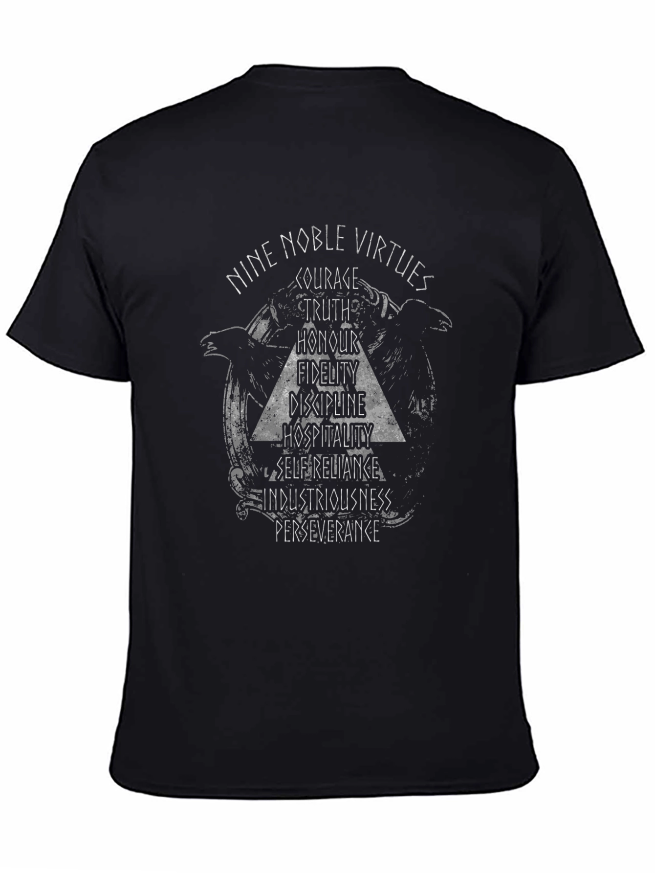 Nine Noble Virtues Graphic Tee - Black