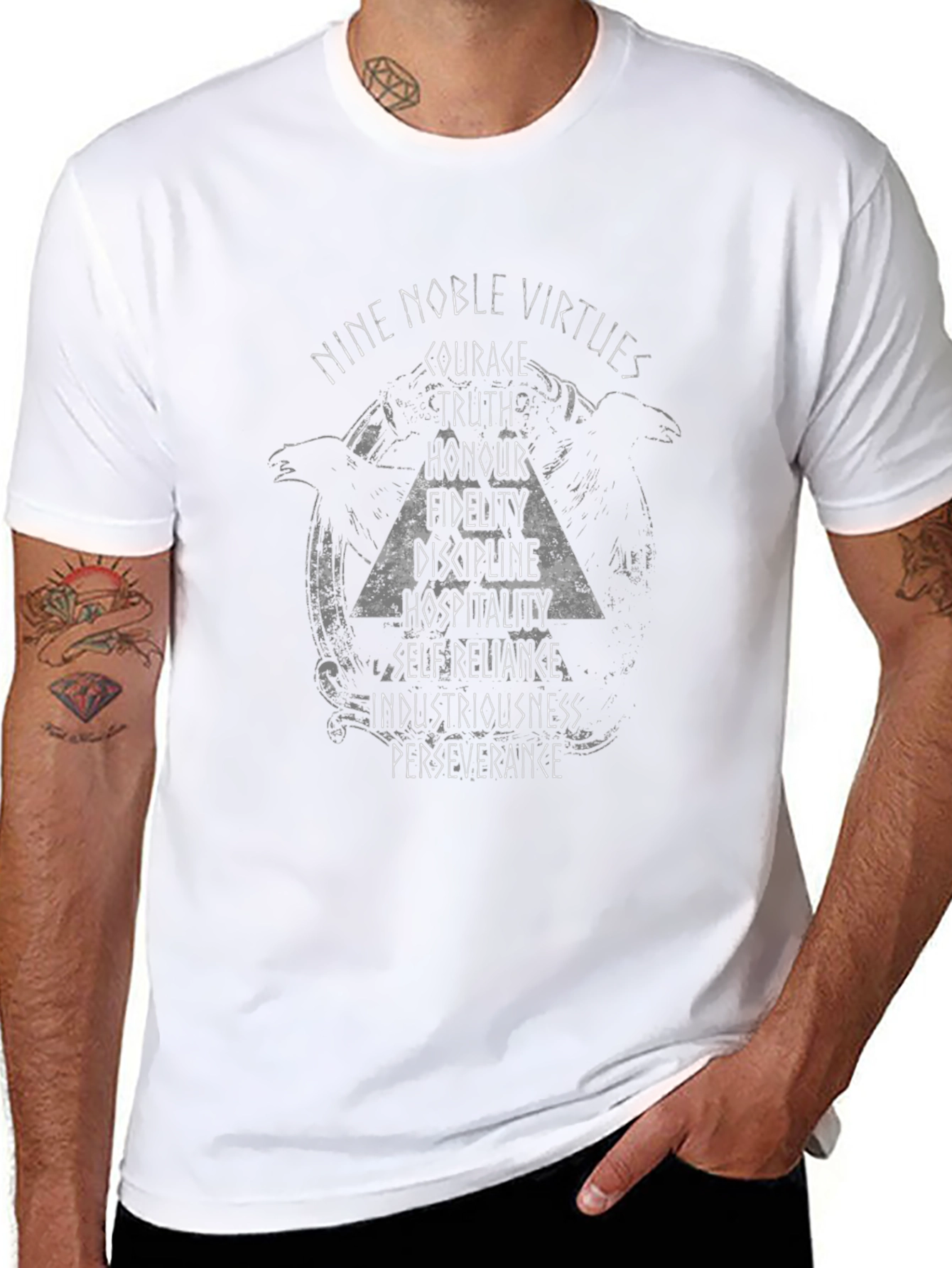 Nine Noble Virtues Graphic Tee - Black