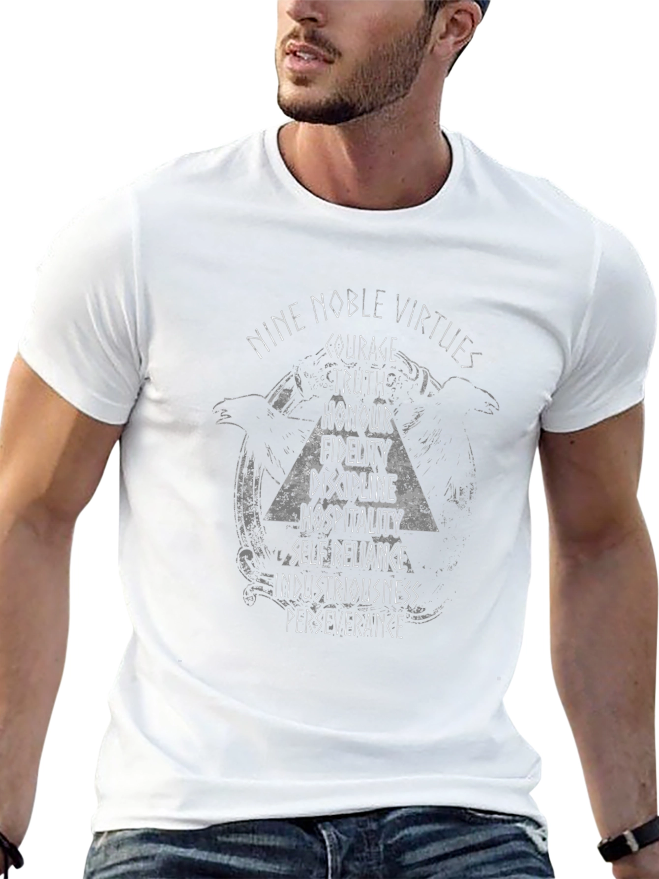 Nine Noble Virtues Graphic Tee - Black