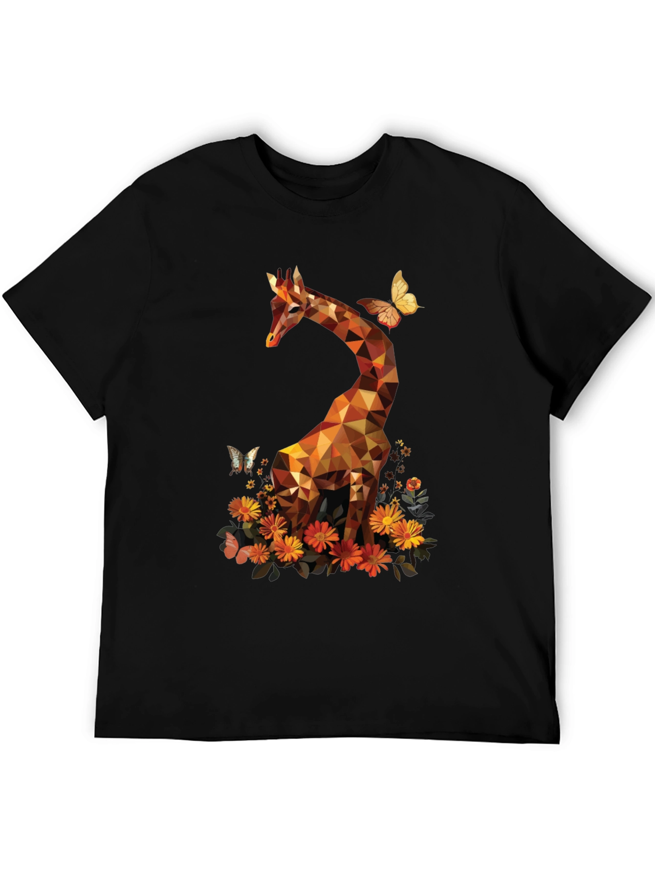 Geometric Giraffe Graphic T-Shirt - Unique Animal Tee