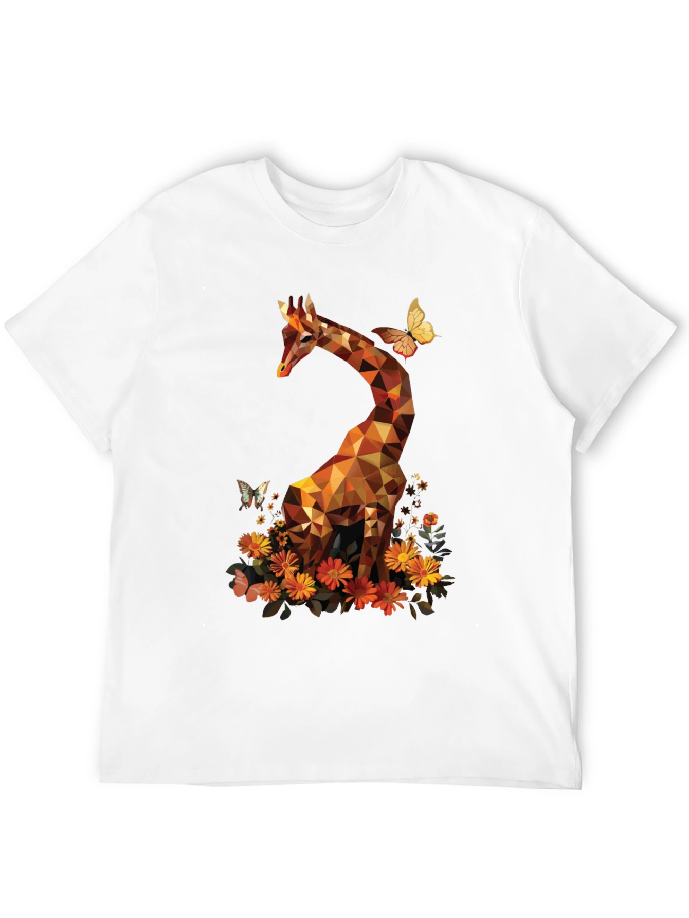 Geometric Giraffe Graphic T-Shirt - Unique Animal Tee