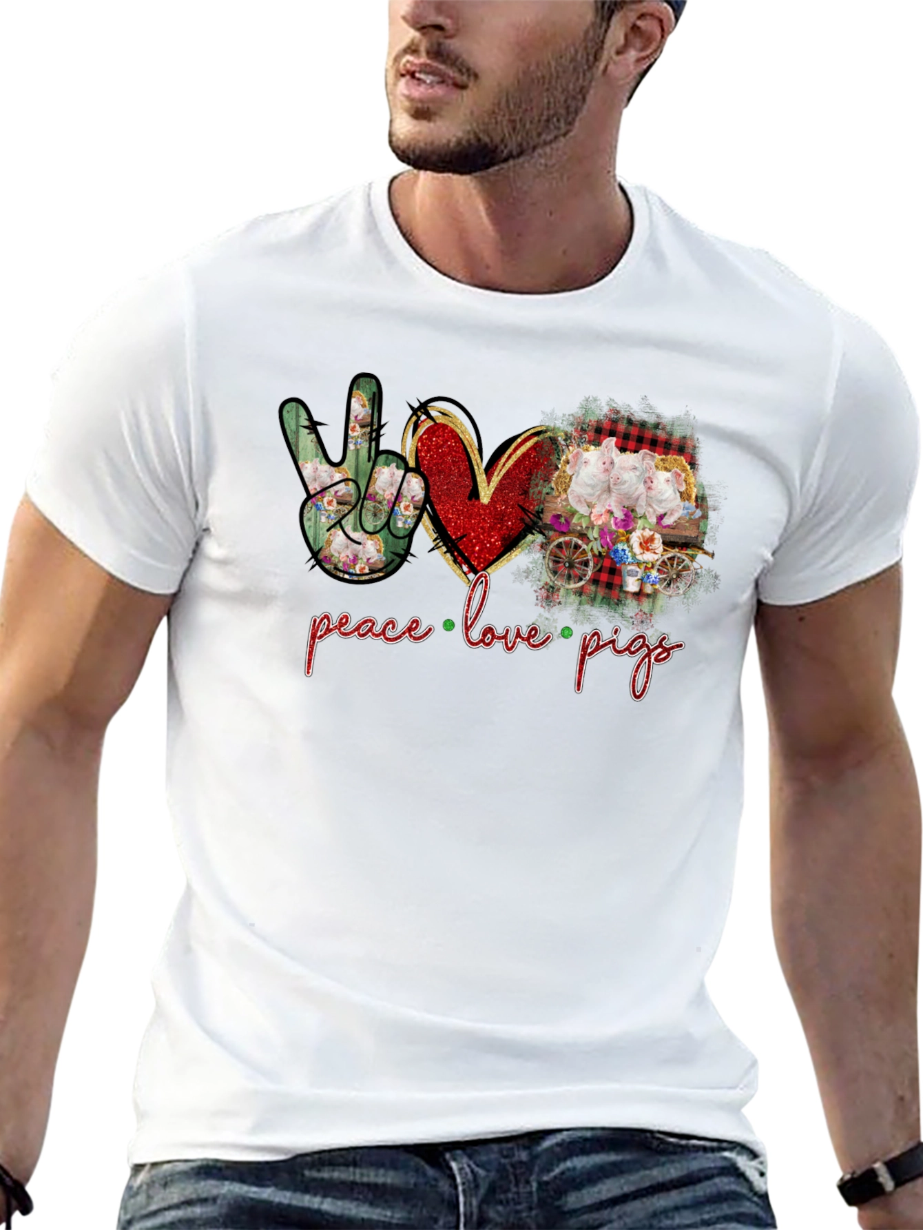 Peace Love Pigs Graphic T-Shirt