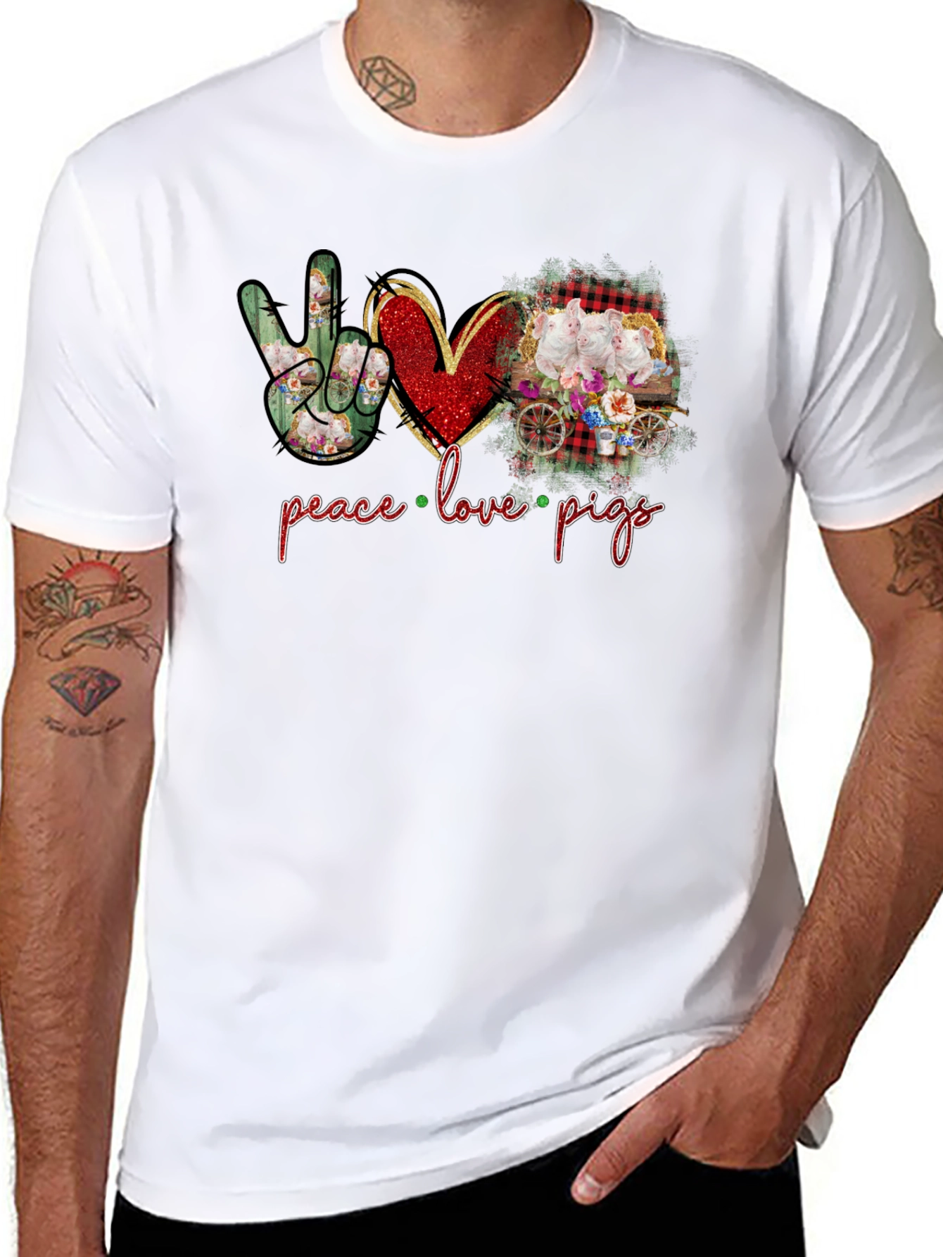 Peace Love Pigs Graphic T-Shirt