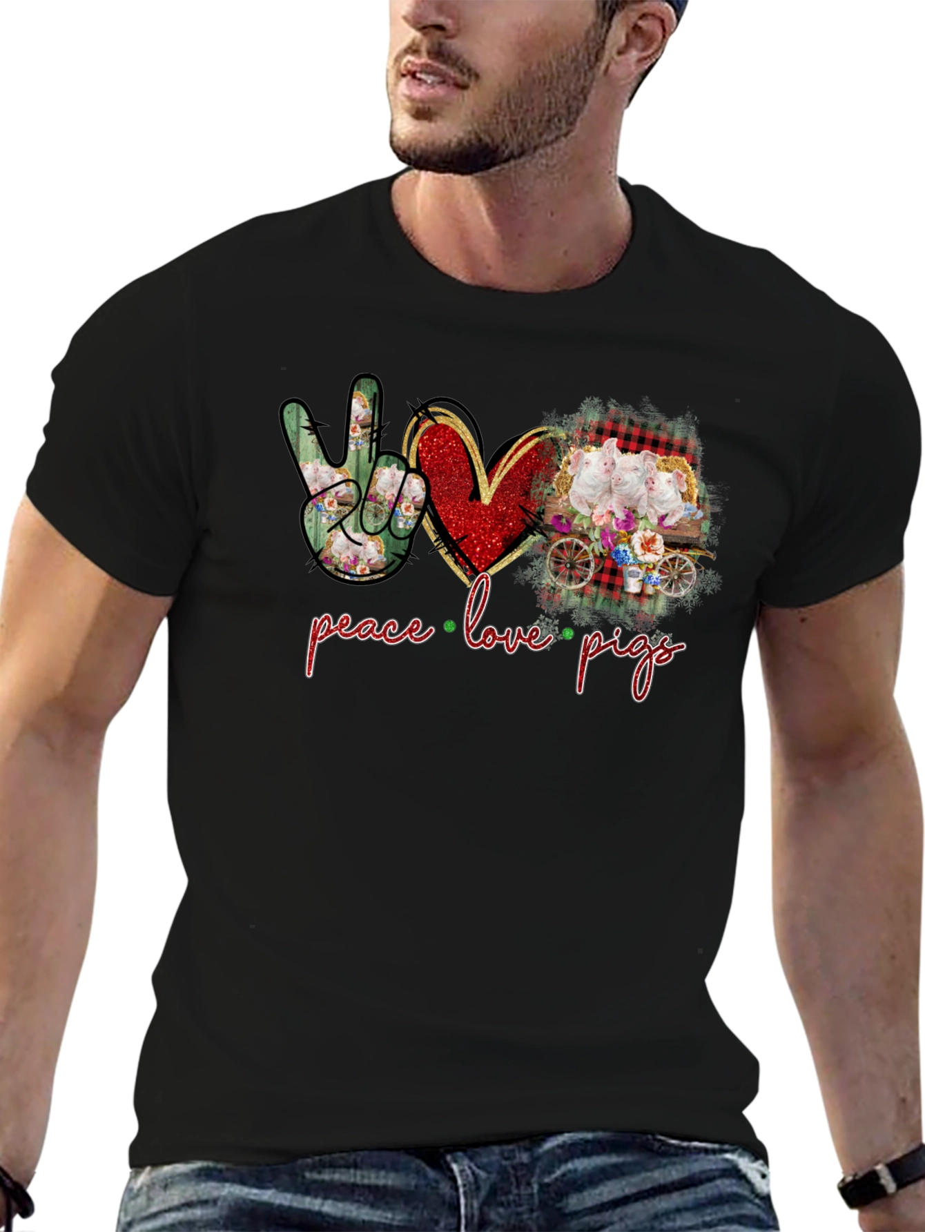 Peace Love Pigs Graphic T-Shirt