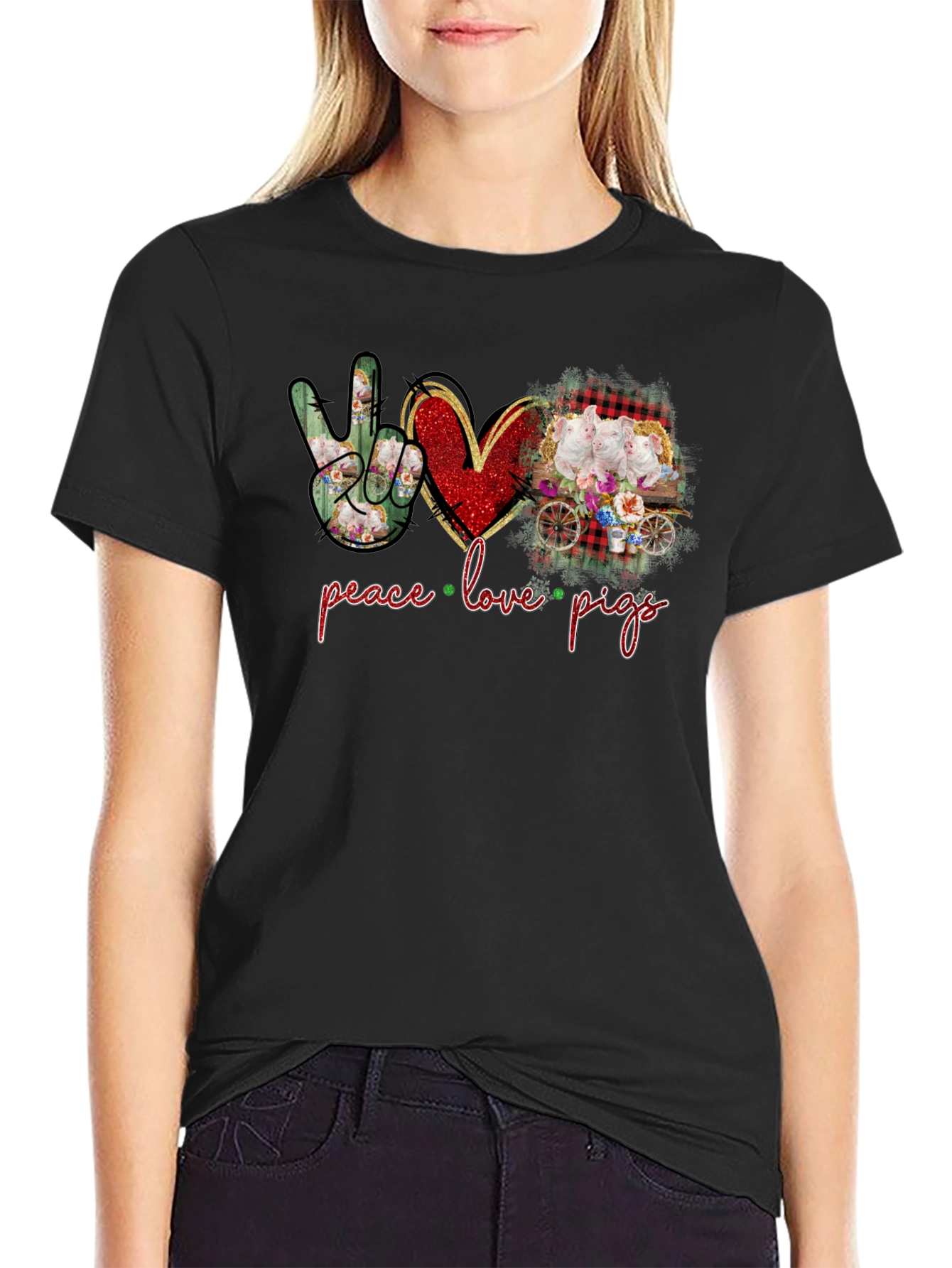 Peace Love Pigs Graphic T-Shirt