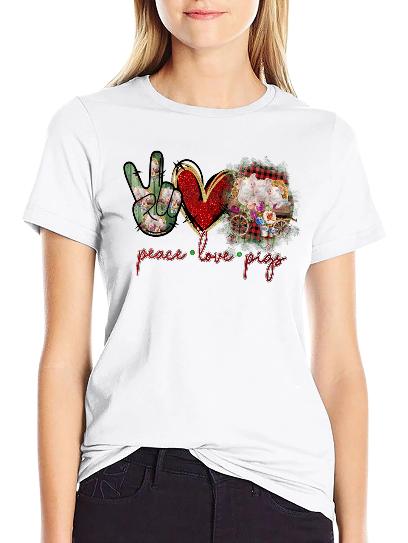 Peace Love Pigs Graphic T-Shirt