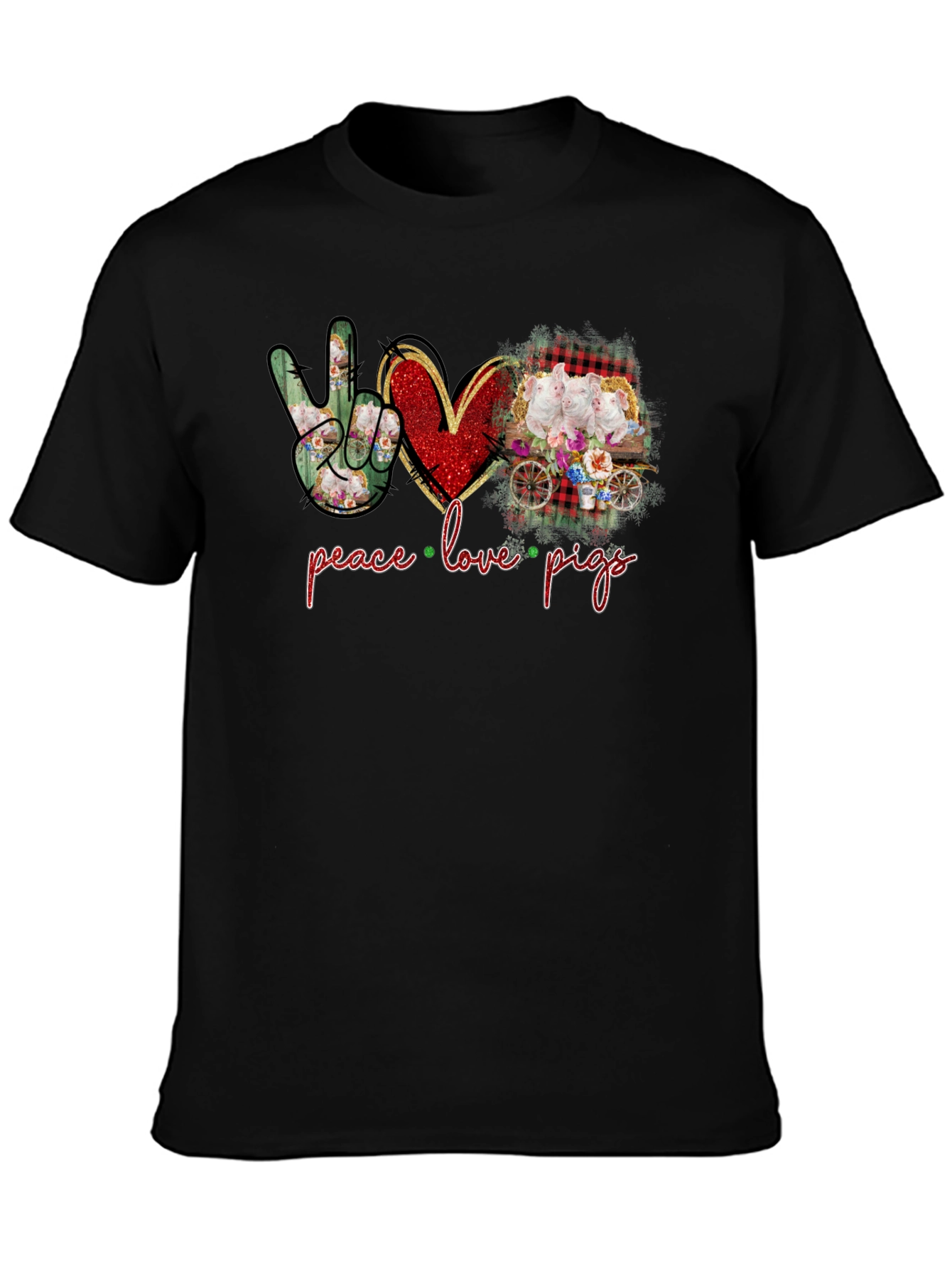Peace Love Pigs Graphic T-Shirt