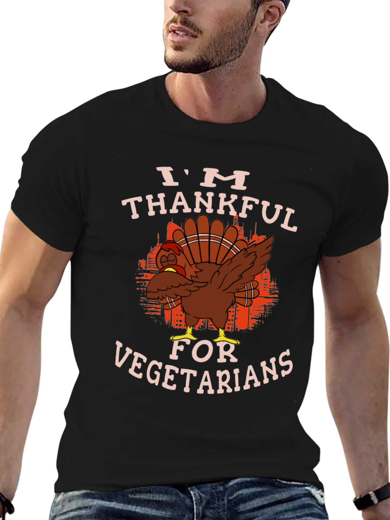 Thanksgiving Turkey T-Shirt - Im Thankful For Vegetarians
