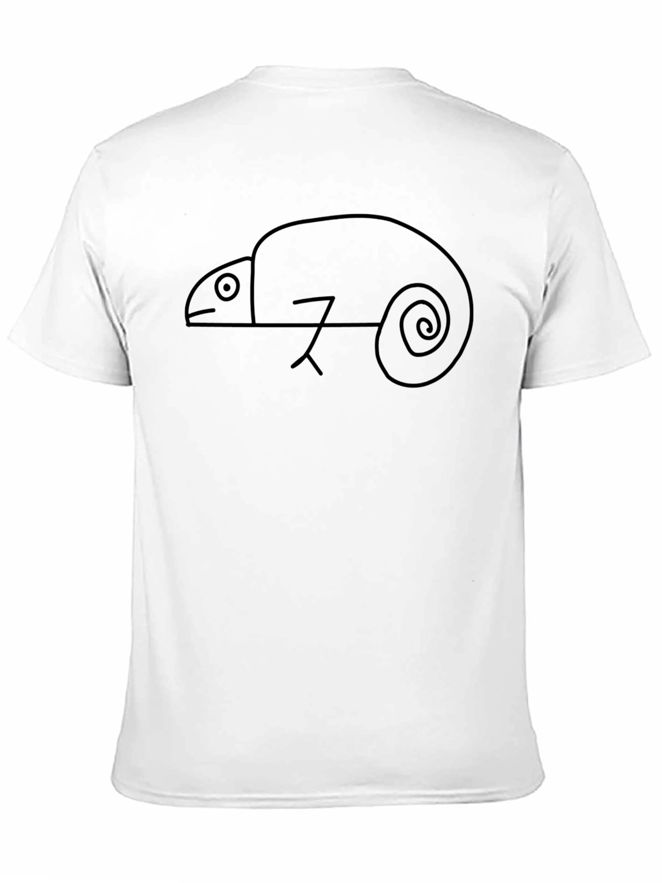 Minimalist Chameleon Graphic Tee - Black