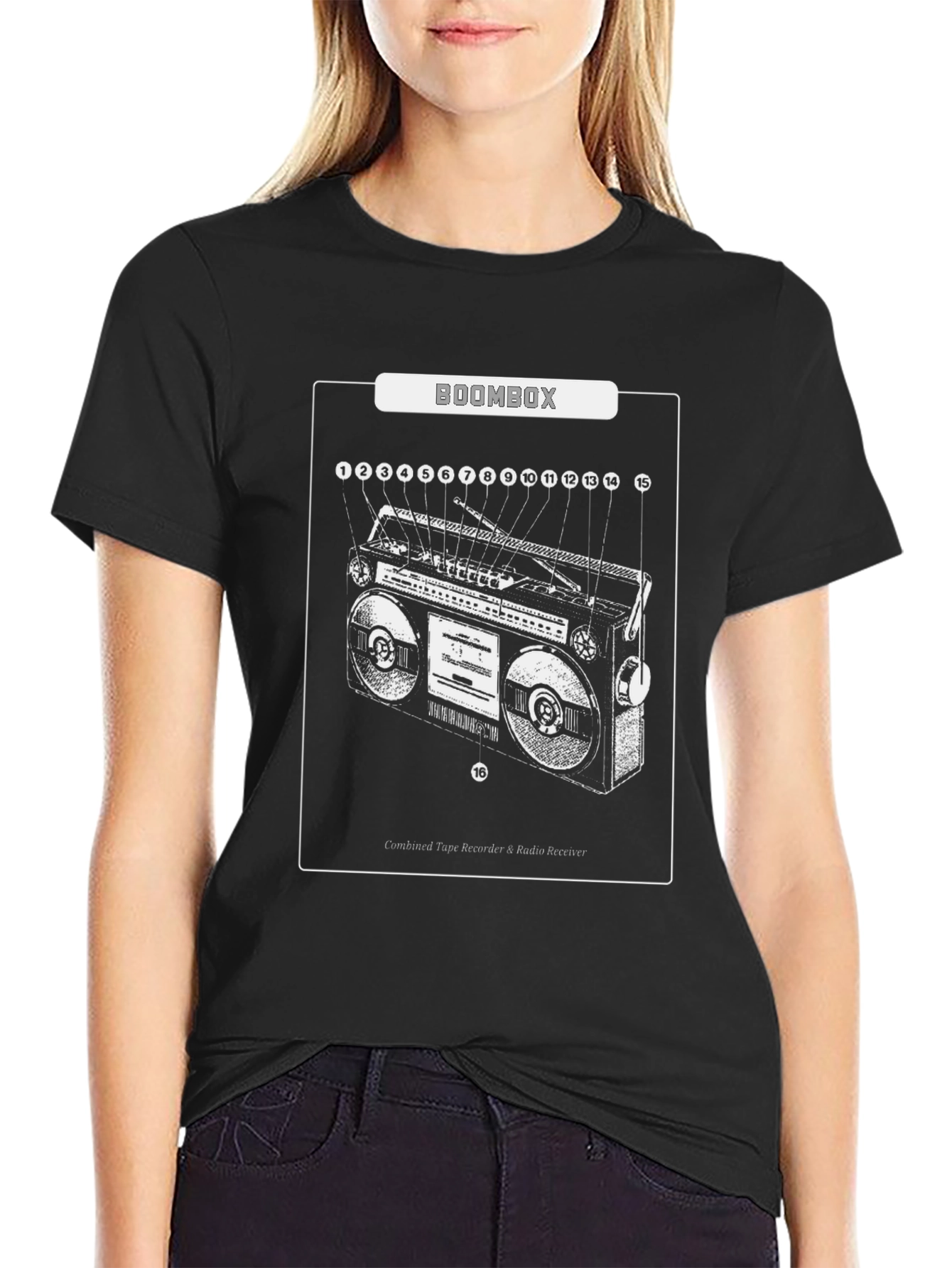 Boombox Diagram Graphic T-Shirt
