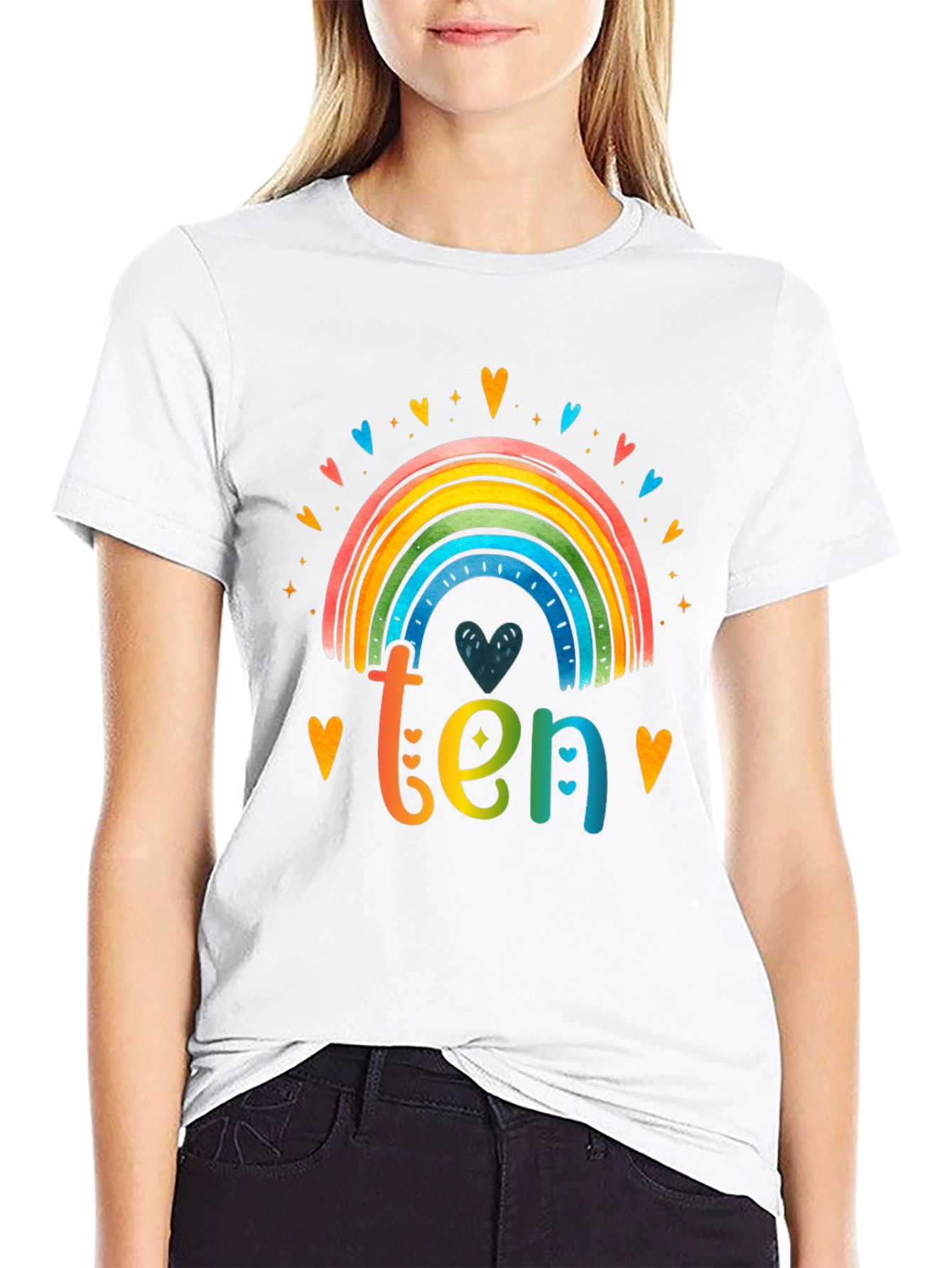 Rainbow Ten T-Shirt - 10th Birthday Tee