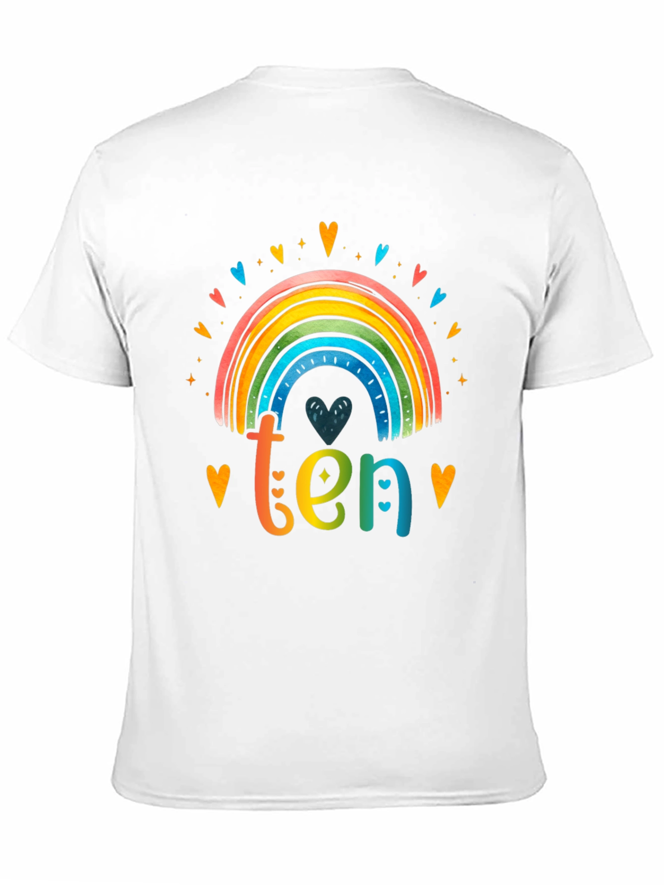 Rainbow Ten T-Shirt - 10th Birthday Tee