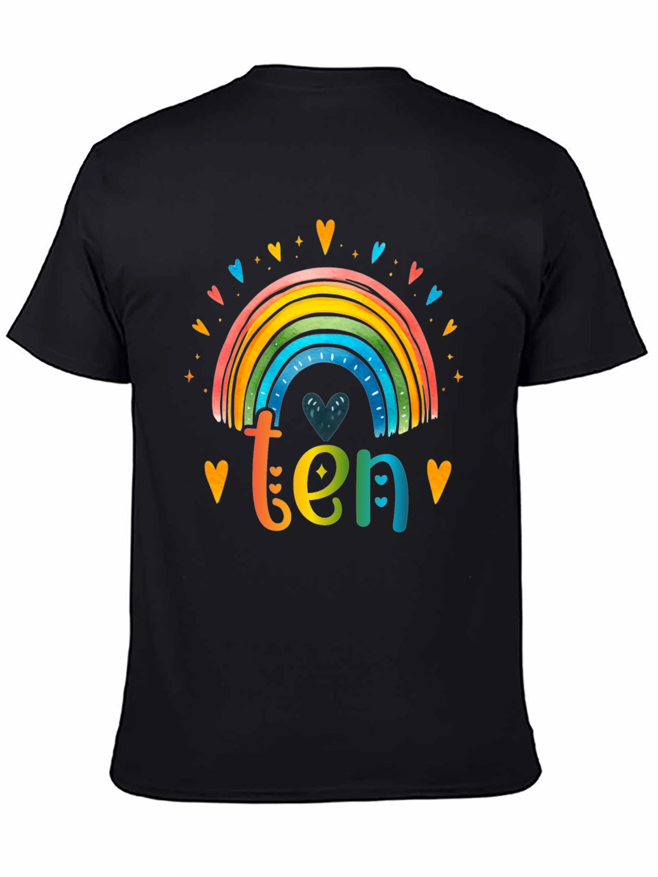 Rainbow Ten T-Shirt - 10th Birthday Tee