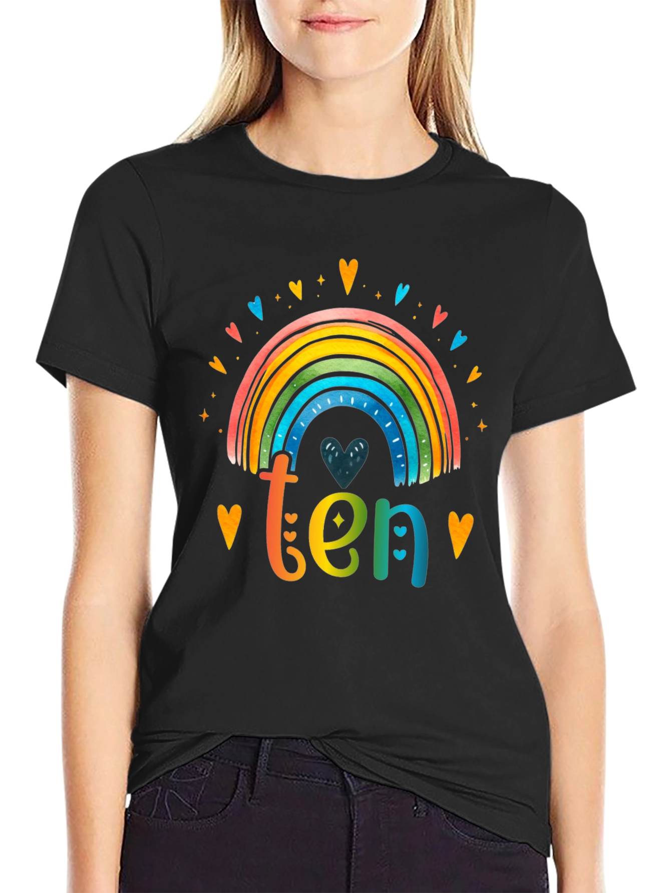 Rainbow Ten T-Shirt - 10th Birthday Tee