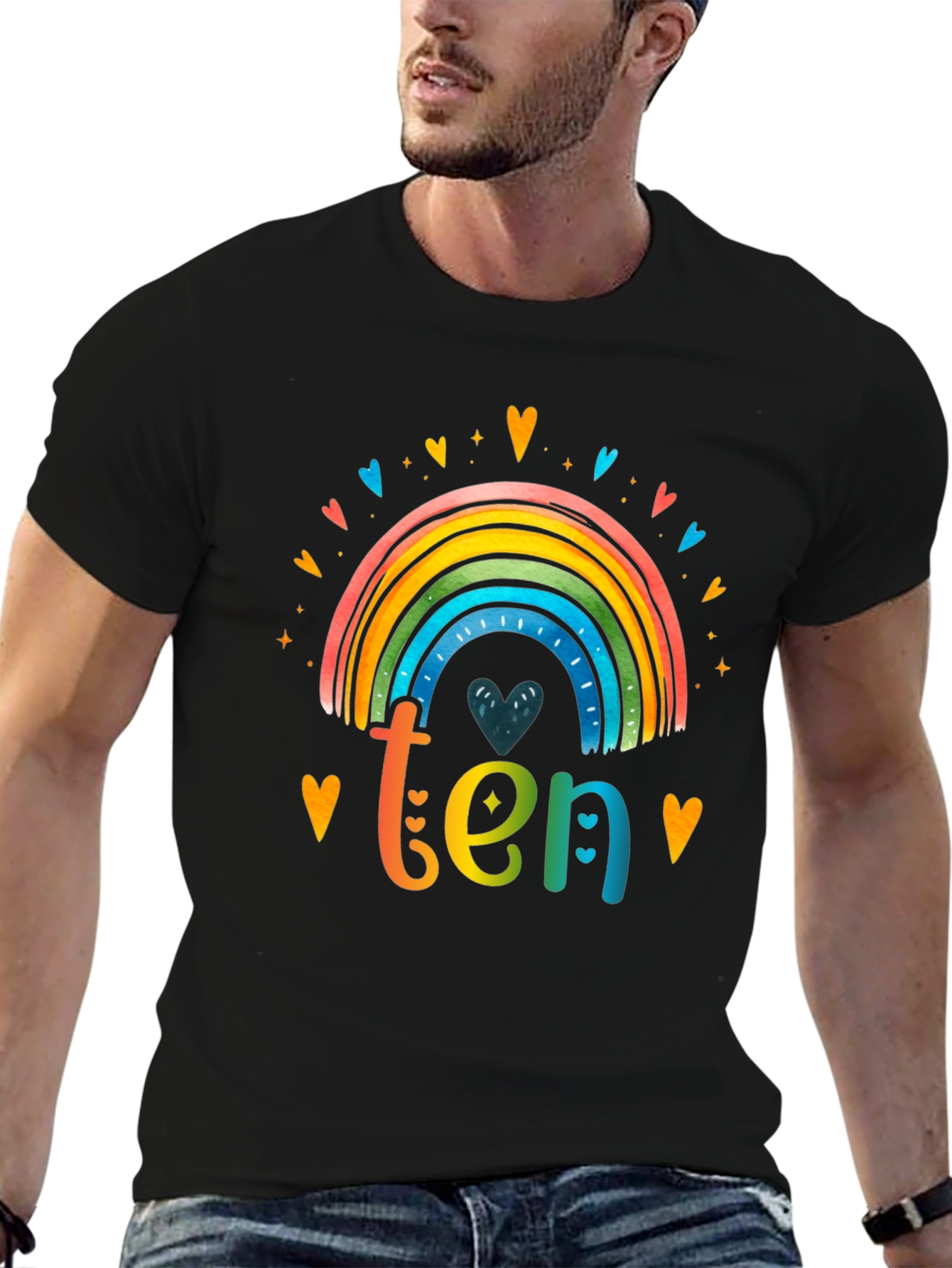 Rainbow Ten T-Shirt - 10th Birthday Tee