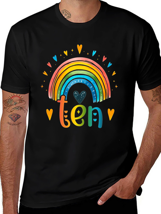 Rainbow Ten T-Shirt - 10th Birthday Tee