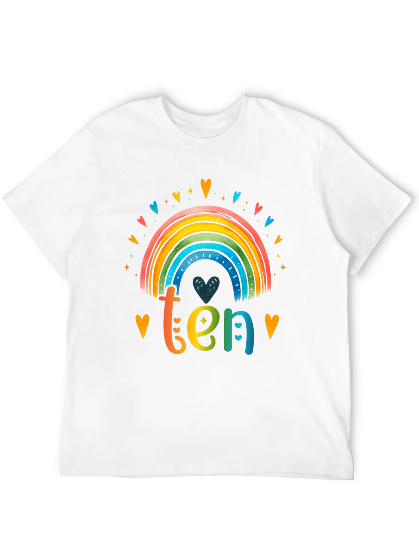 Rainbow Ten T-Shirt - 10th Birthday Tee