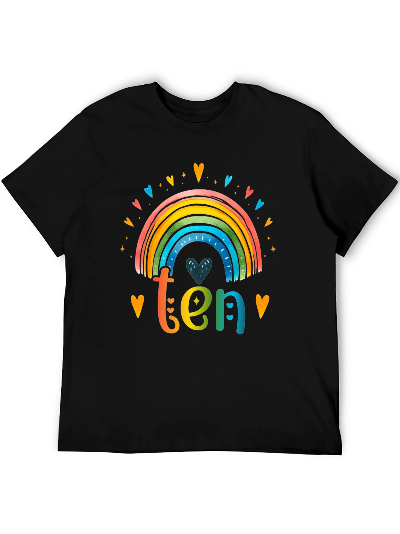 Rainbow Ten T-Shirt - 10th Birthday Tee