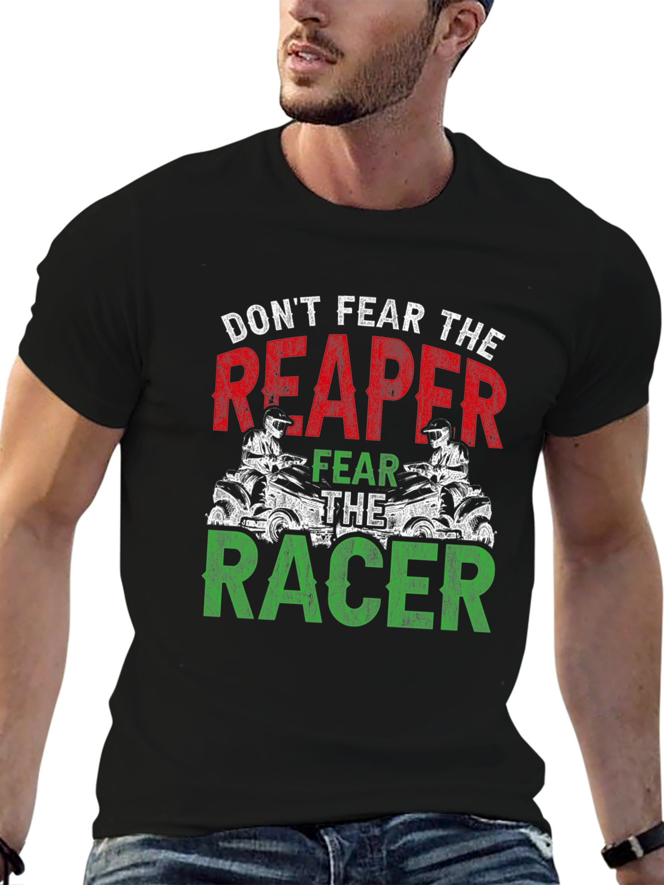 Dont Fear The Reaper Racer Graphic T-Shirt