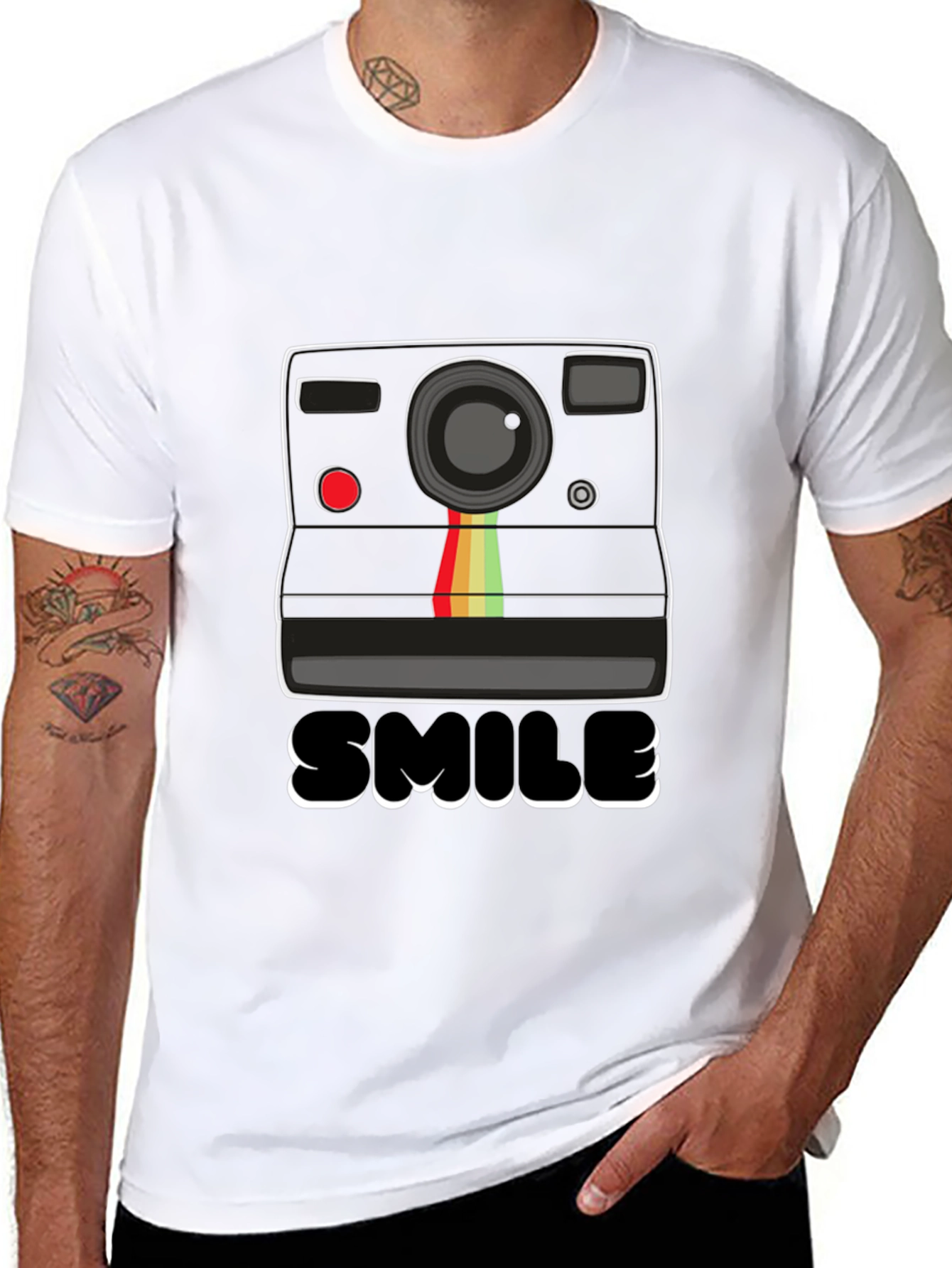 Smile Camera T-Shirt - Retro Instant Photography Tee