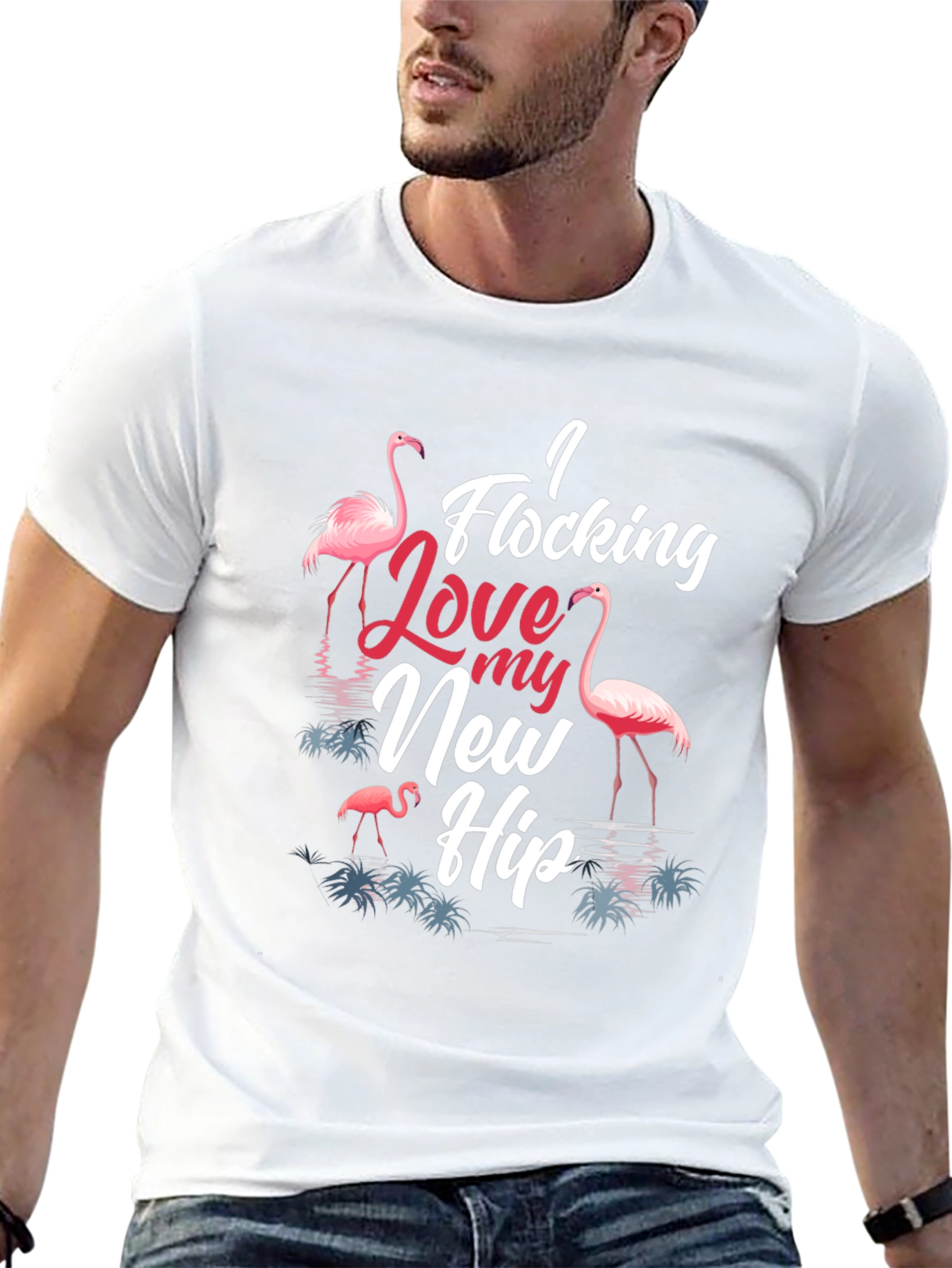I Flocking Love My New Hip T-Shirt Funny Flamingo