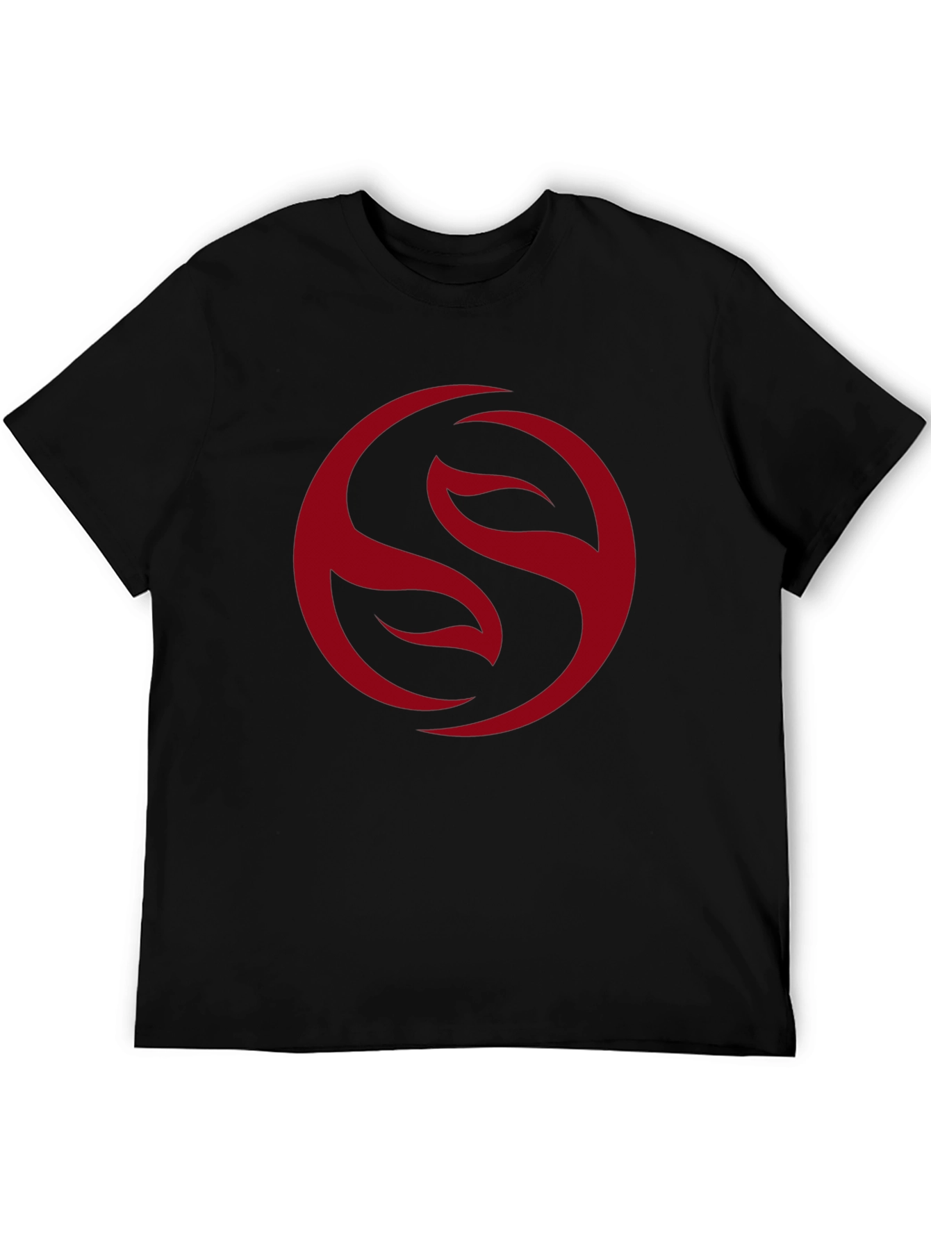 Mens Black T-Shirt with Red Circle Graphic