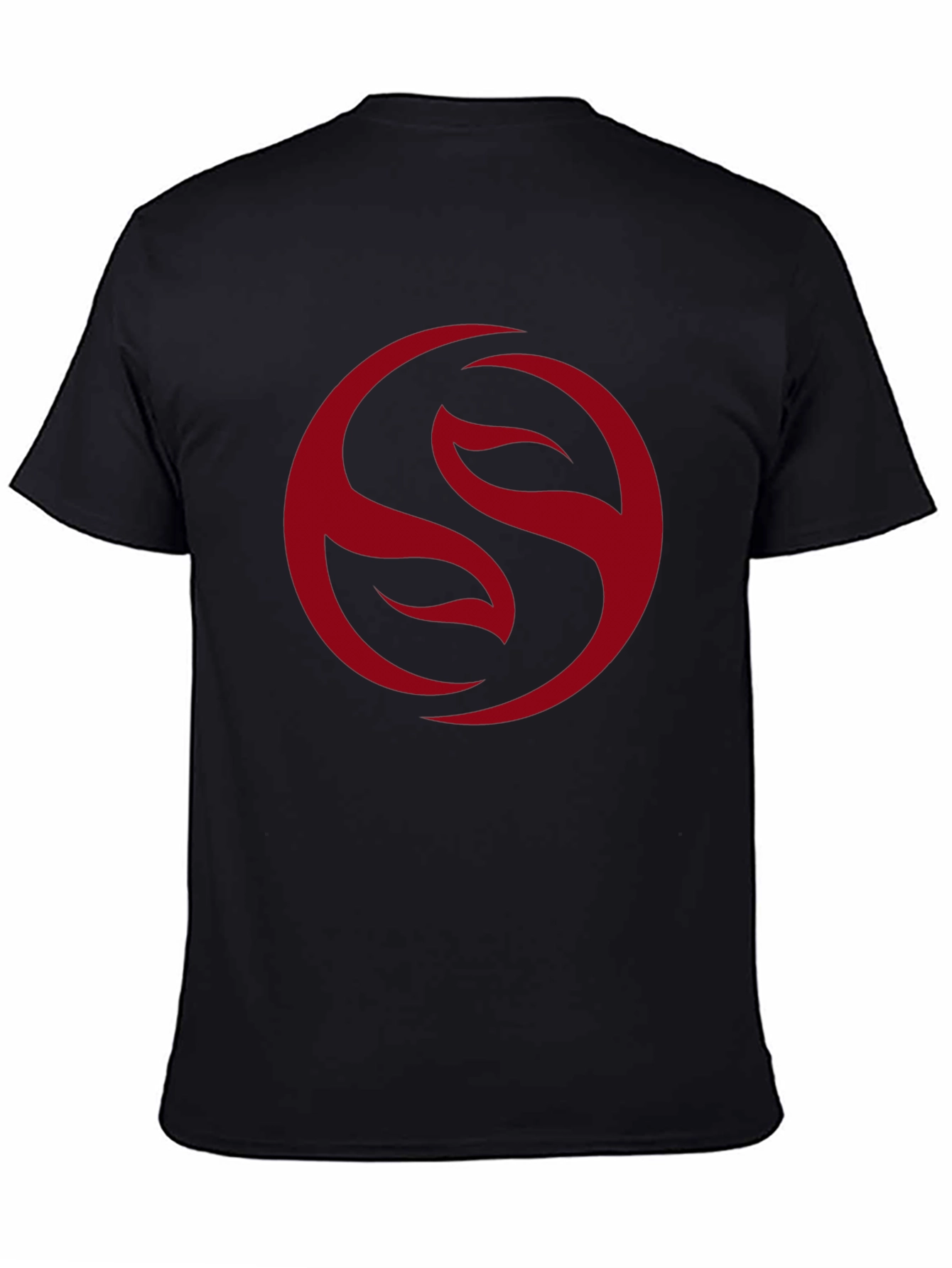 Mens Black T-Shirt with Red Circle Graphic