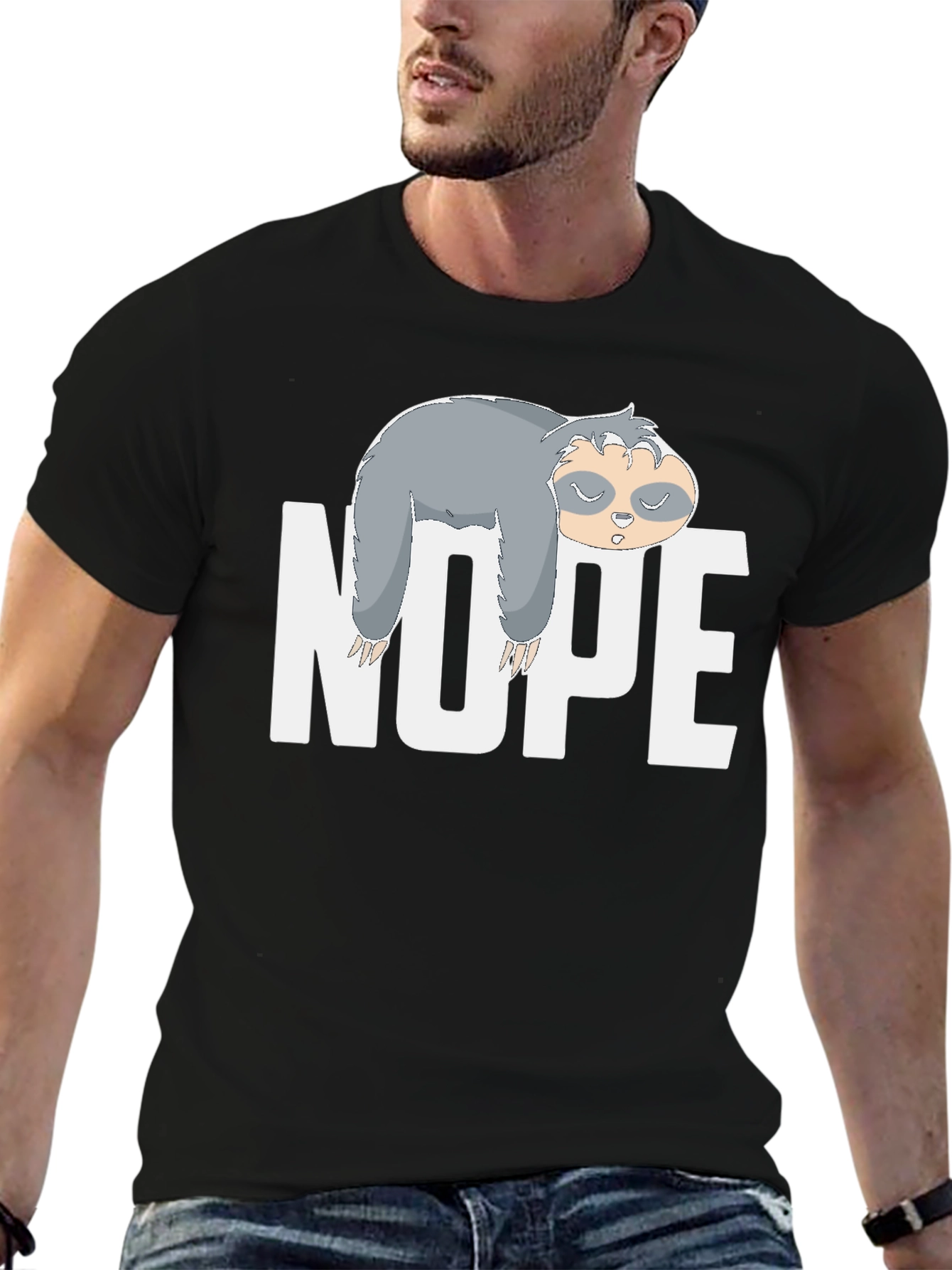 Nope Sloth Graphic T-Shirt