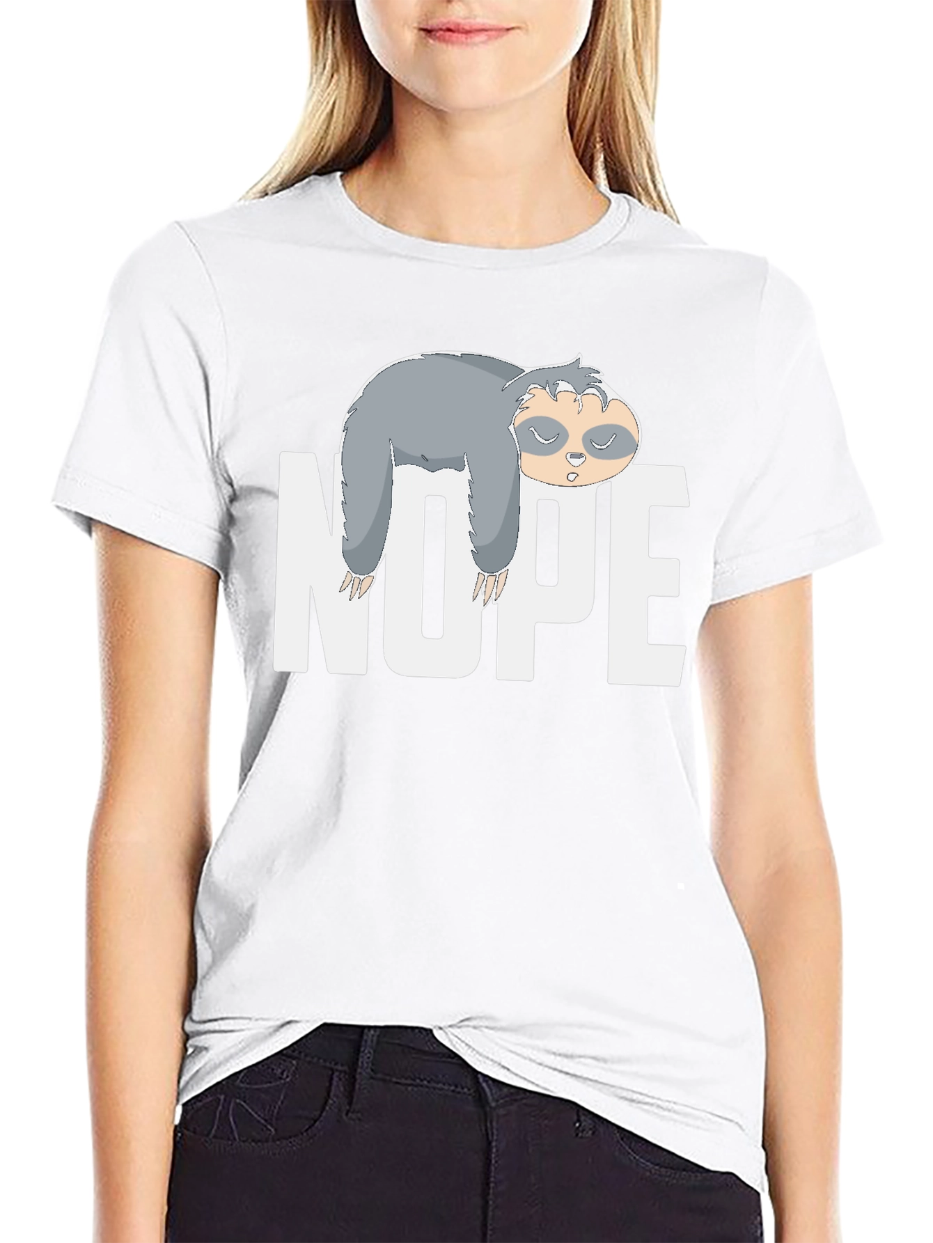 Nope Sloth Graphic T-Shirt