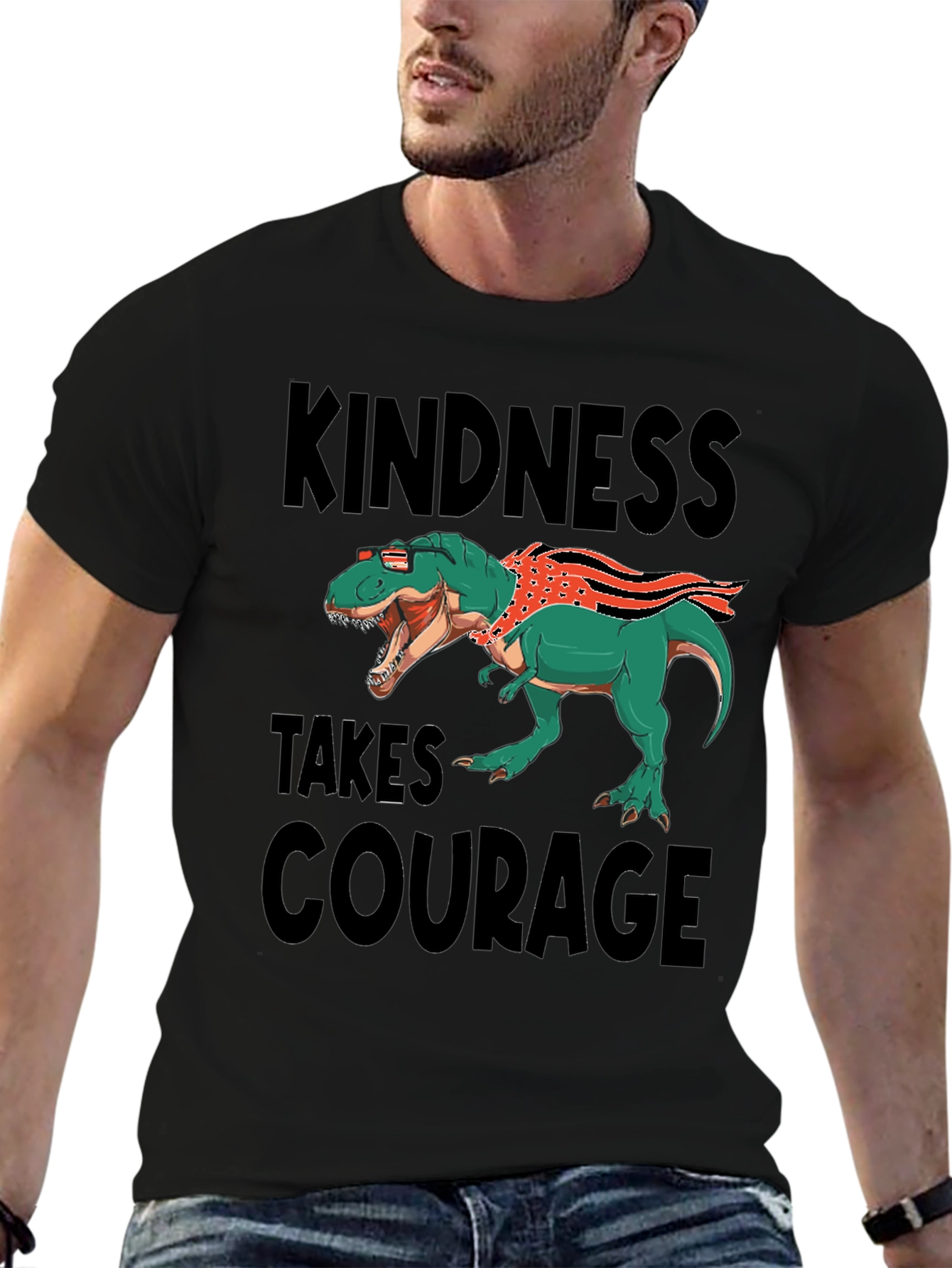Kindness Takes Courage T-Rex Graphic Tee