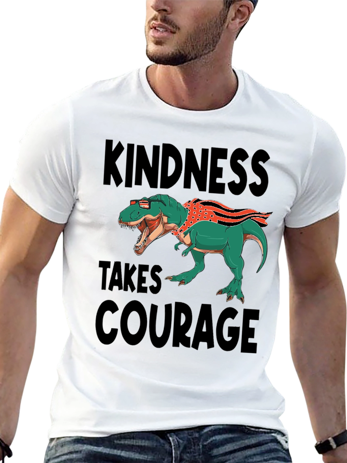 Kindness Takes Courage T-Rex Graphic Tee