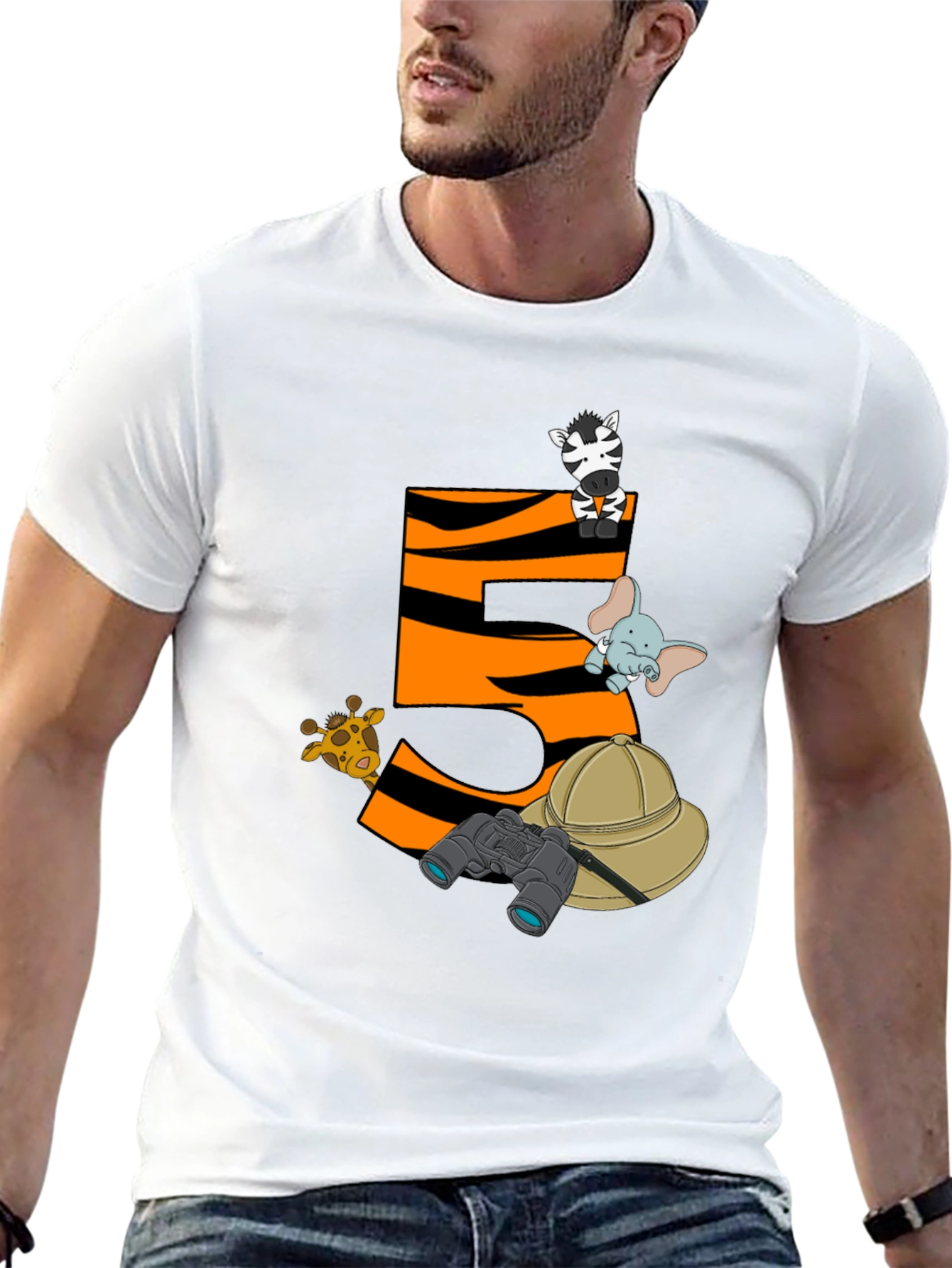 Safari Animal Birthday T-Shirt - 5