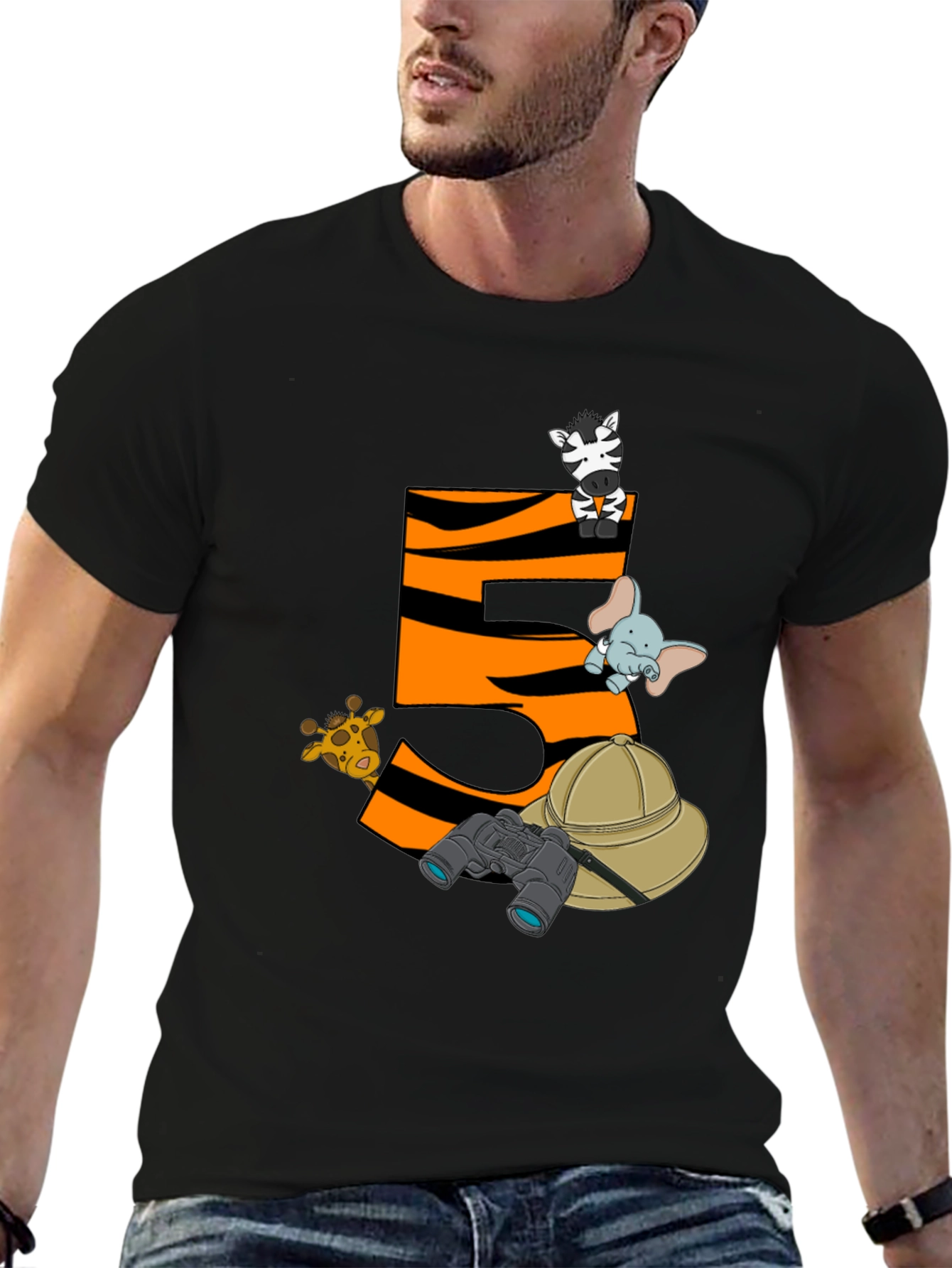 Safari Animal Birthday T-Shirt - 5