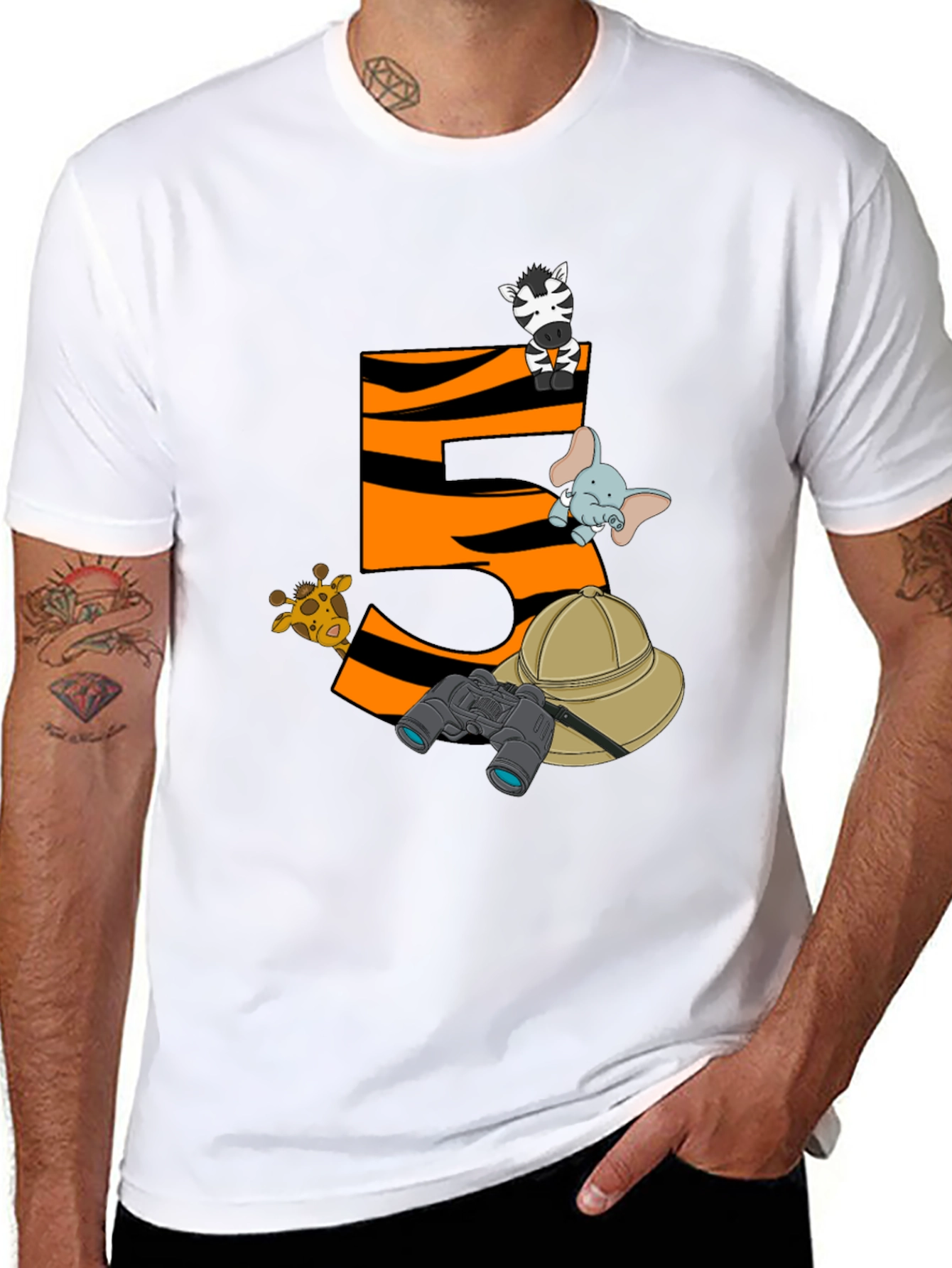 Safari Animal Birthday T-Shirt - 5
