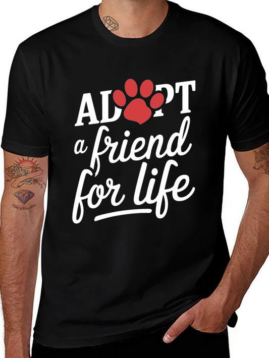 Adopt a Friend for Life Black T-Shirt