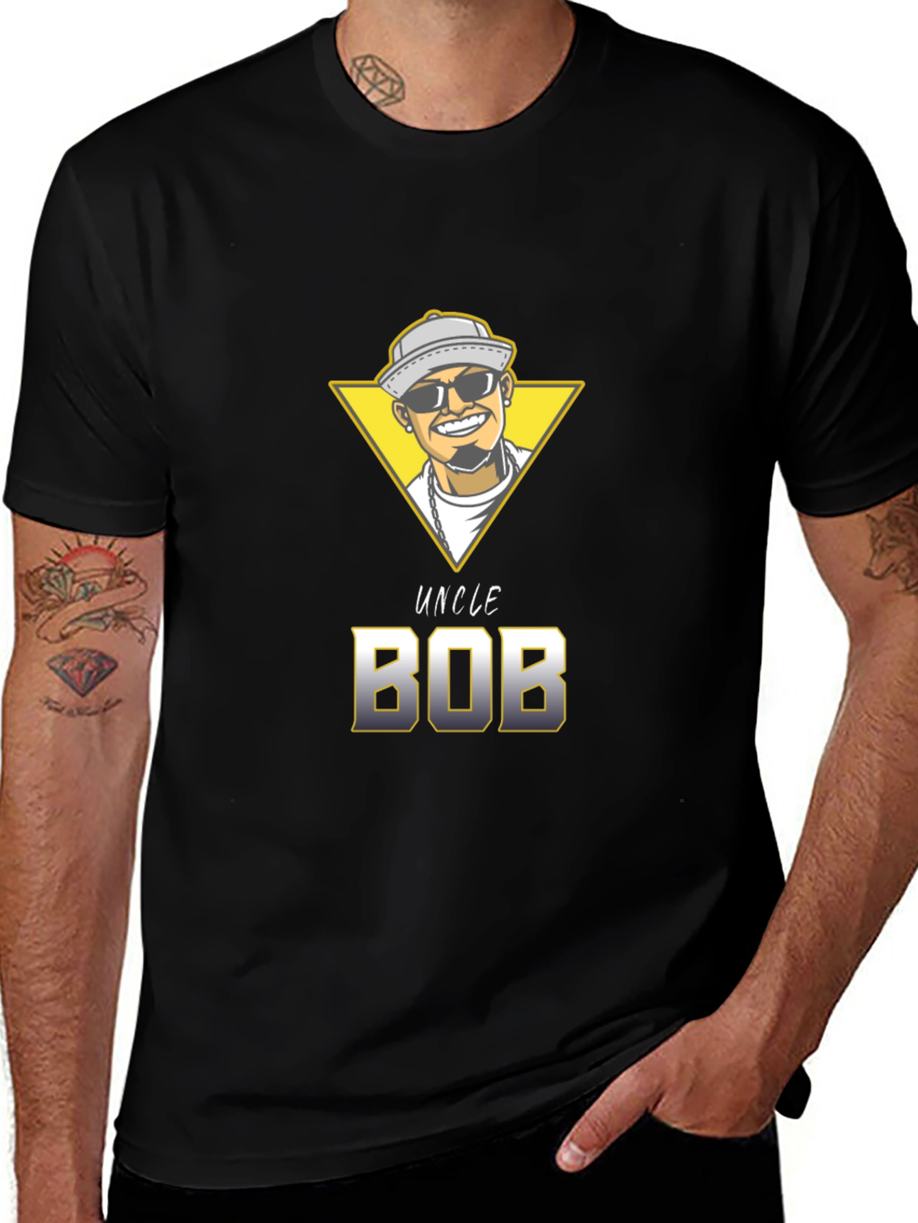 Uncle Bob Graphic T-Shirt - Unique Cartoon Design