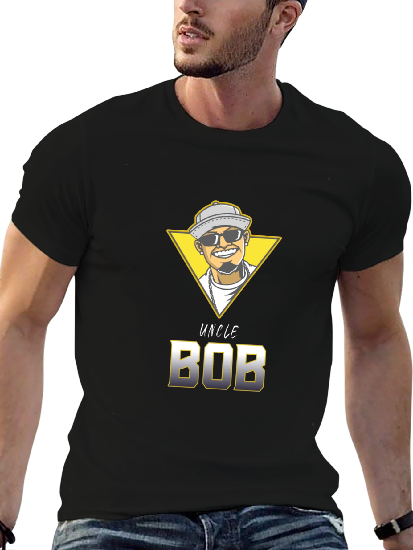 Uncle Bob Graphic T-Shirt - Unique Cartoon Design