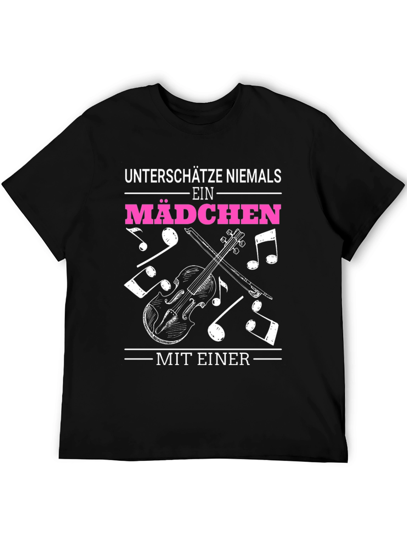 Violin Girls Black Graphic T-Shirt